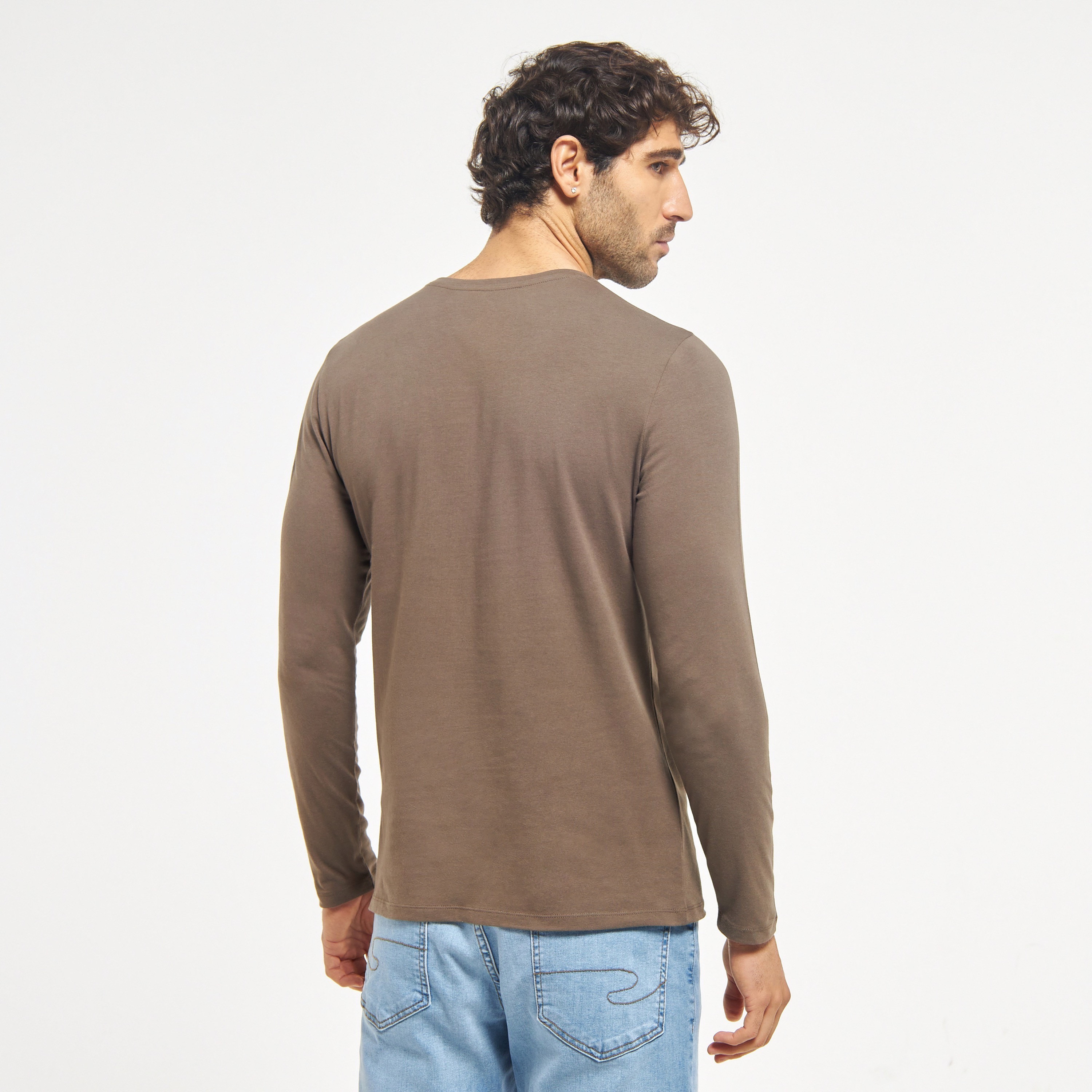 Solid Crew Neck T-shirt with Long Sleeves-men-clothing-tshirtsandpolos-tshirts-image-7