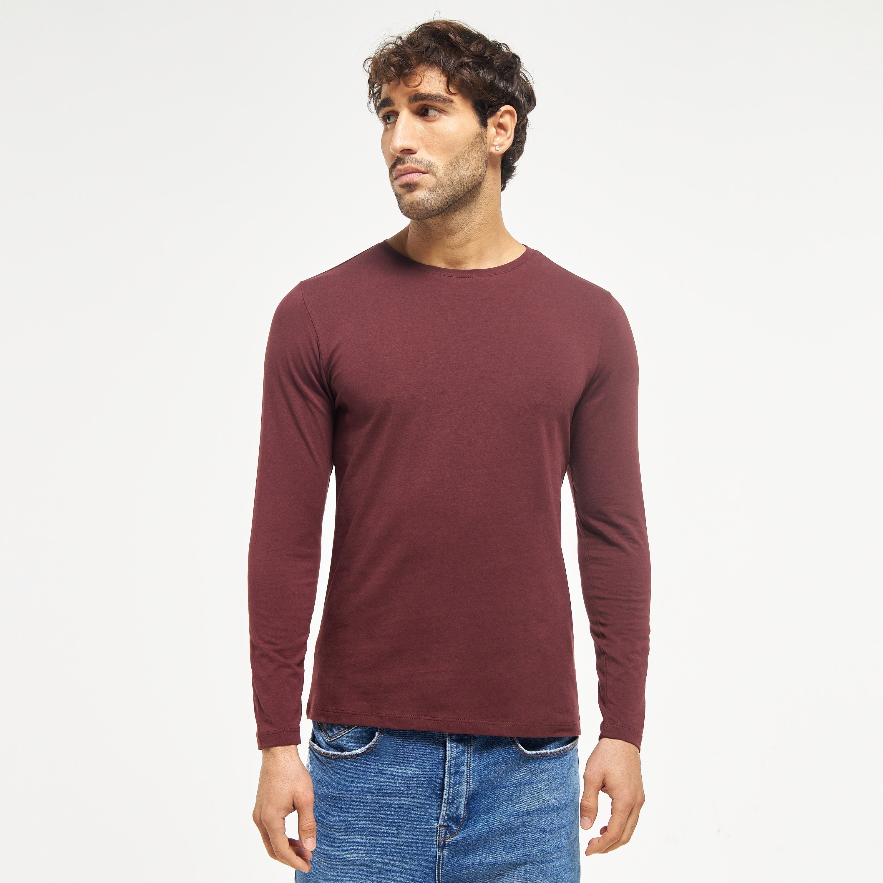 Solid Crew Neck T-shirt with Long Sleeves-men-clothing-tshirtsandpolos-tshirts-image-17