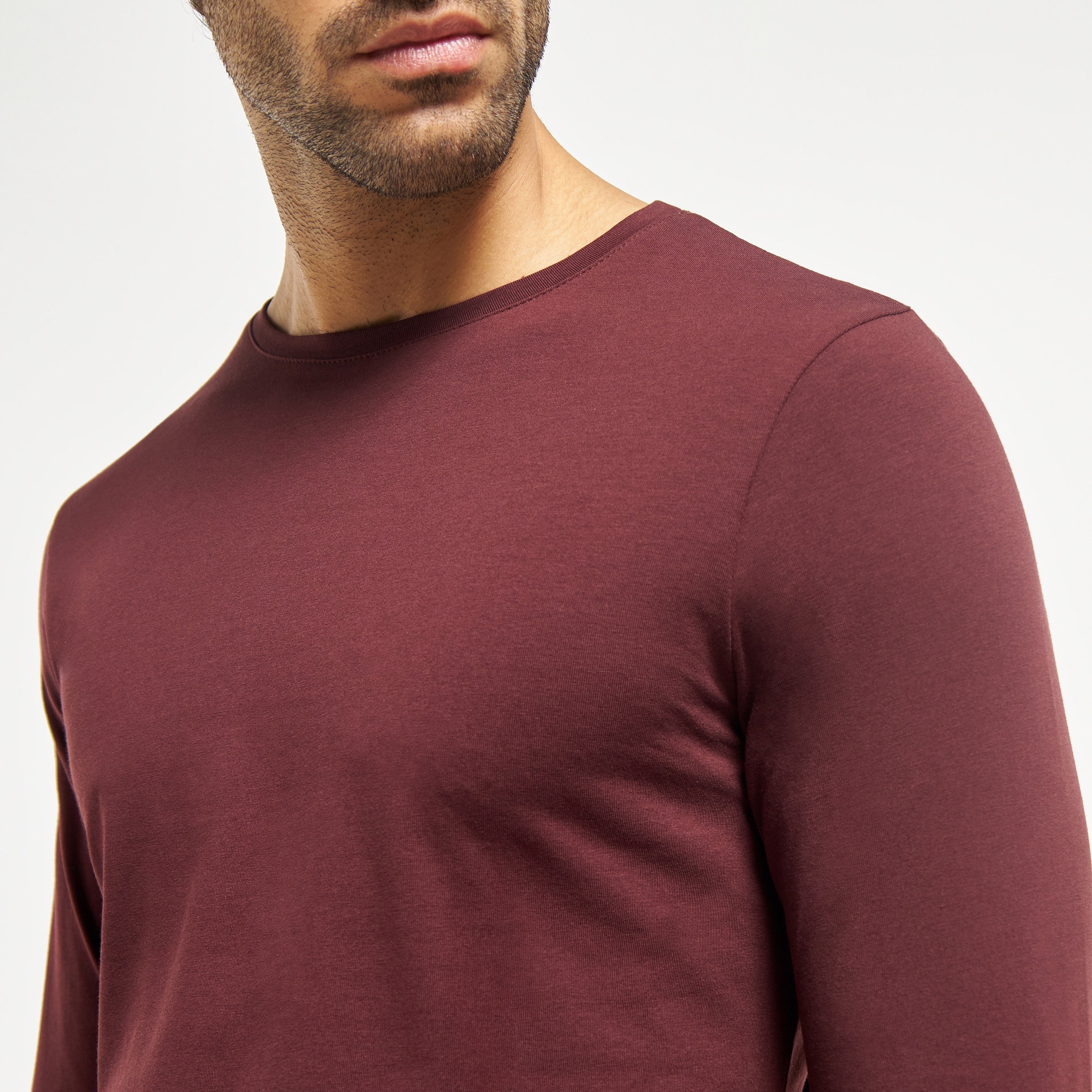 Solid Crew Neck T-shirt with Long Sleeves-men-clothing-tshirtsandpolos-tshirts-image-20