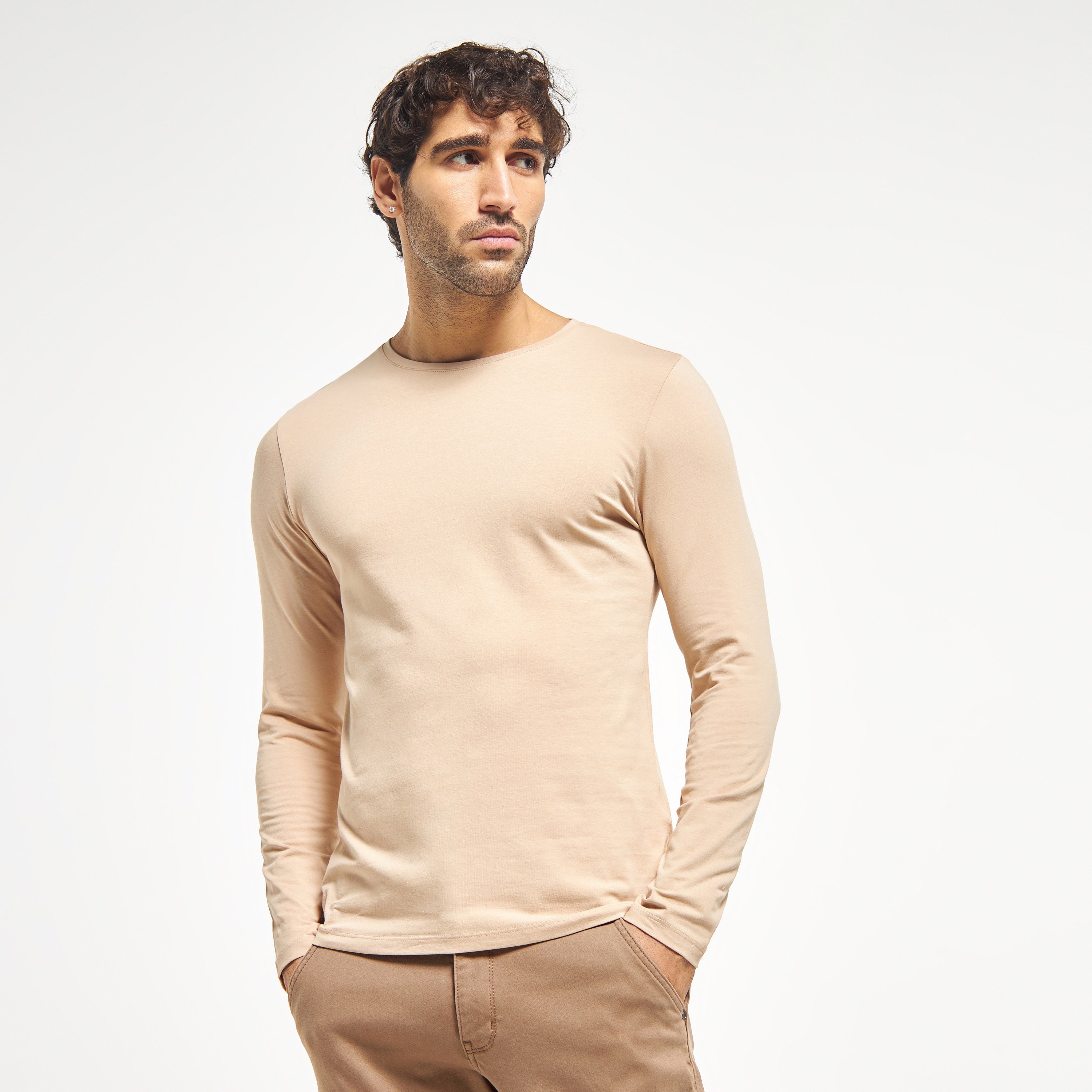 Solid Crew Neck T-shirt with Long Sleeves-men-clothing-tshirtsandpolos-tshirts-image-21