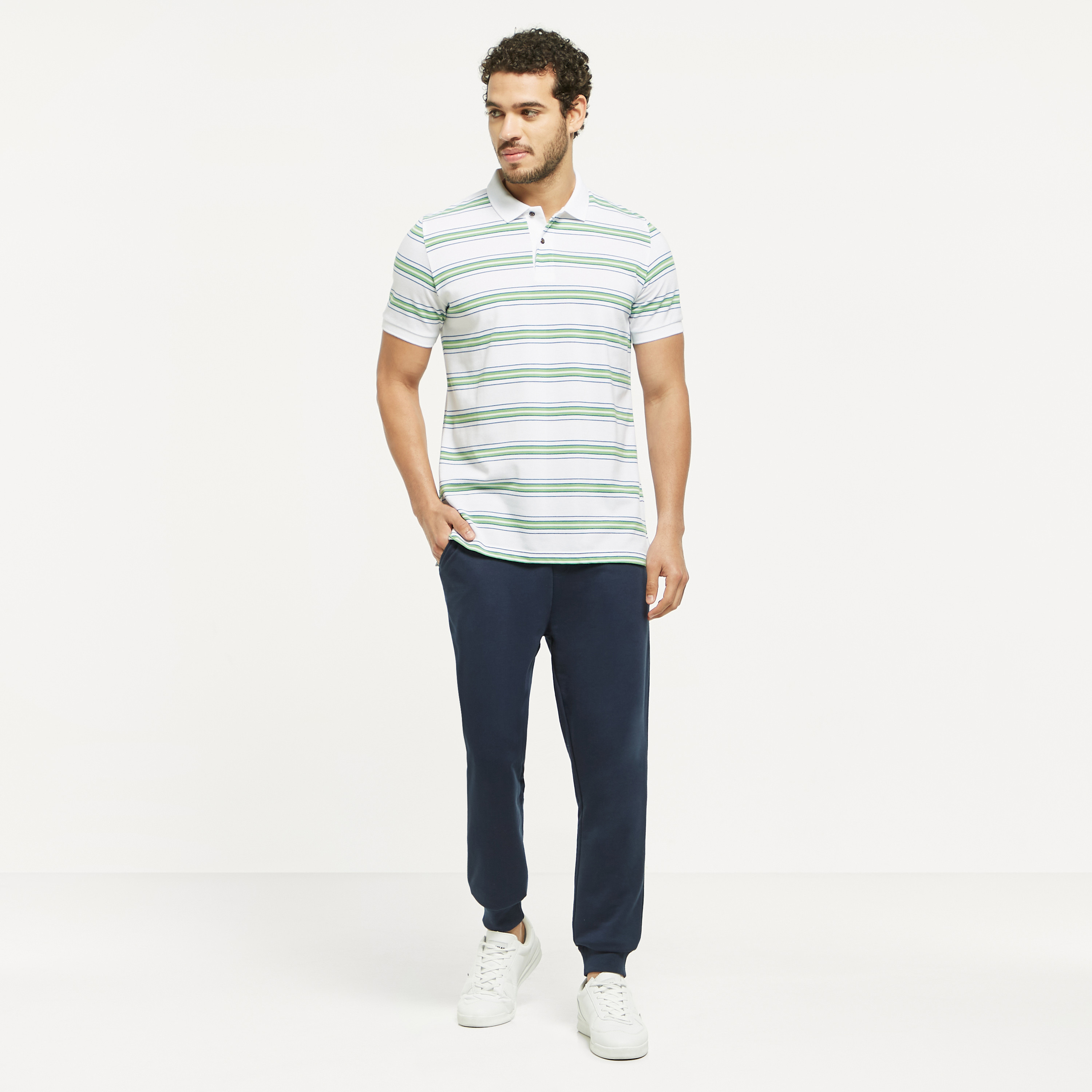 Striped Polo T-shirt with Short Sleeves-men-clothing-tshirtsandpolos-polos-image-2