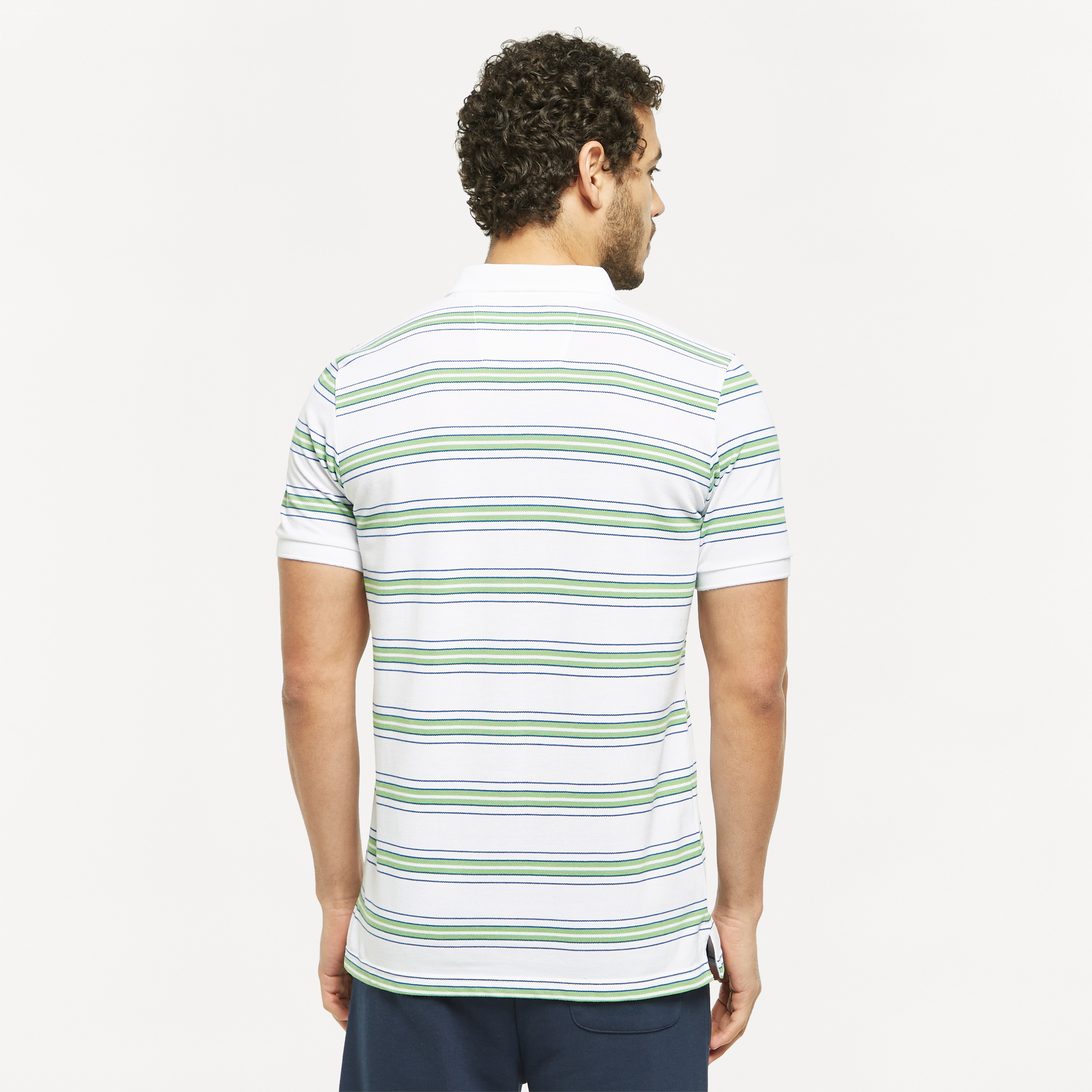 Striped Polo T-shirt with Short Sleeves-men-clothing-tshirtsandpolos-polos-image-3