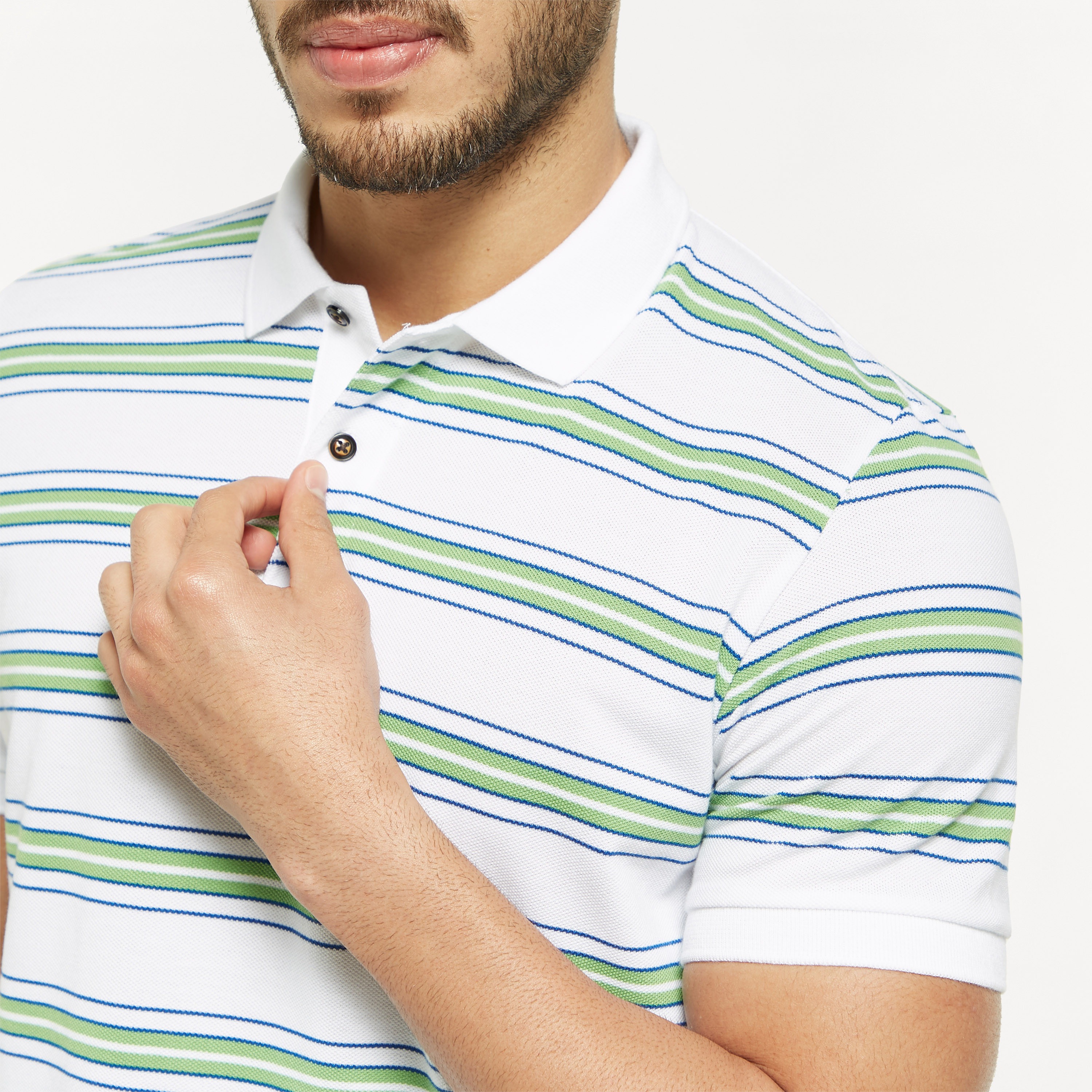Striped Polo T-shirt with Short Sleeves-men-clothing-tshirtsandpolos-polos-image-4