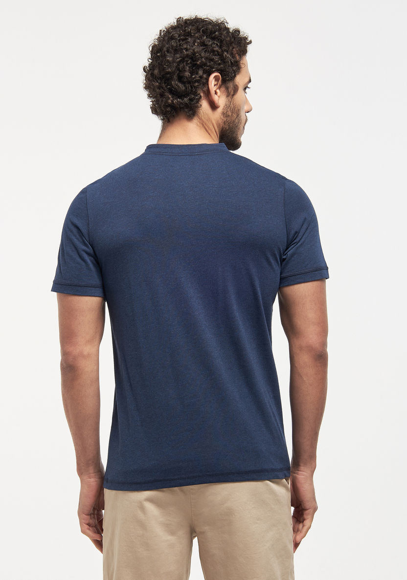 Buy Men's Solid Henley Neck T-shirt with Short Sleeves Online ...