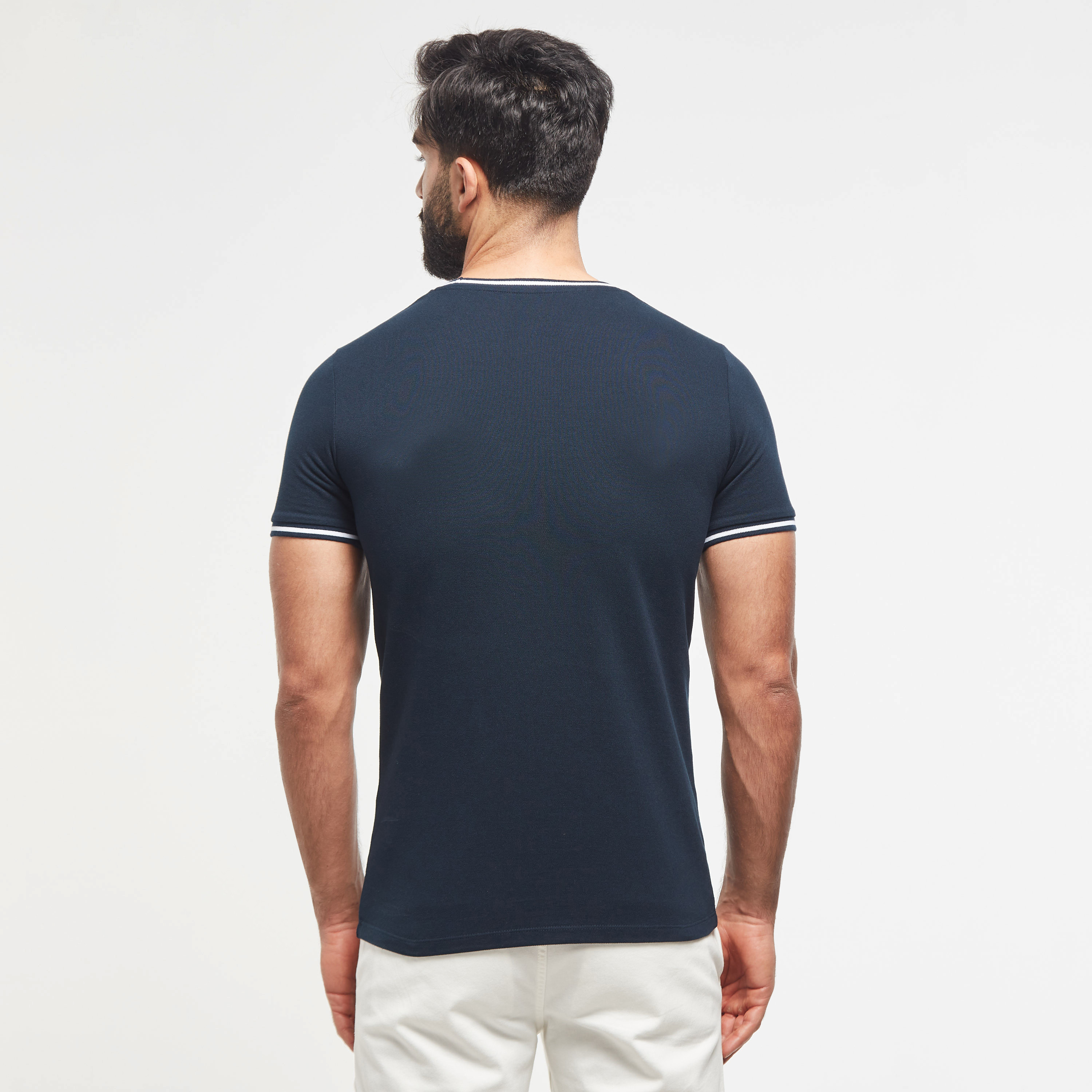 Solid Crew Neck T-shirt with Short Sleeves and Tipping Detail-men-clothing-tshirtsandpolos-tshirts-image-7