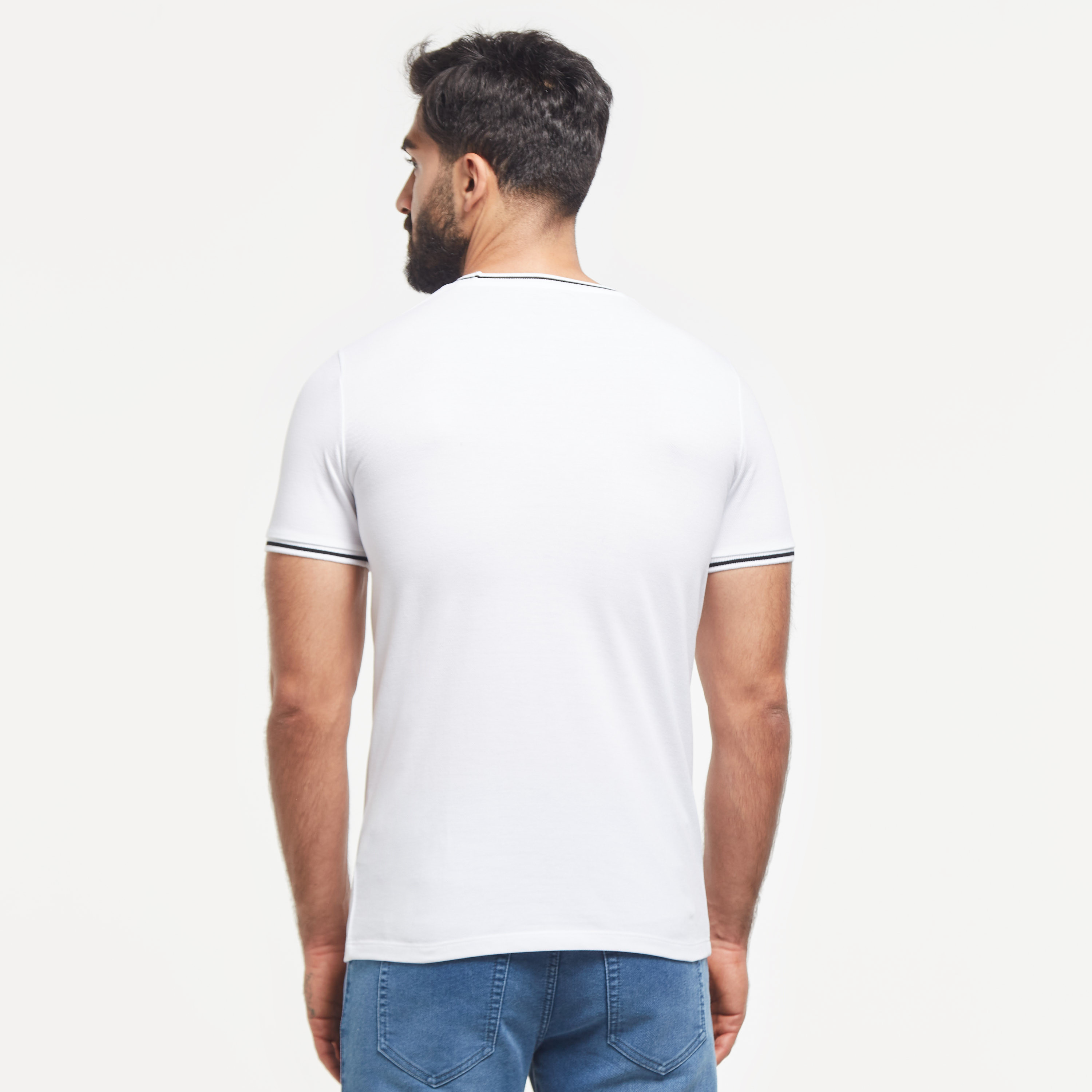 Solid Crew Neck T-shirt with Short Sleeves and Tipping Detail-men-clothing-tshirtsandpolos-tshirts-image-15