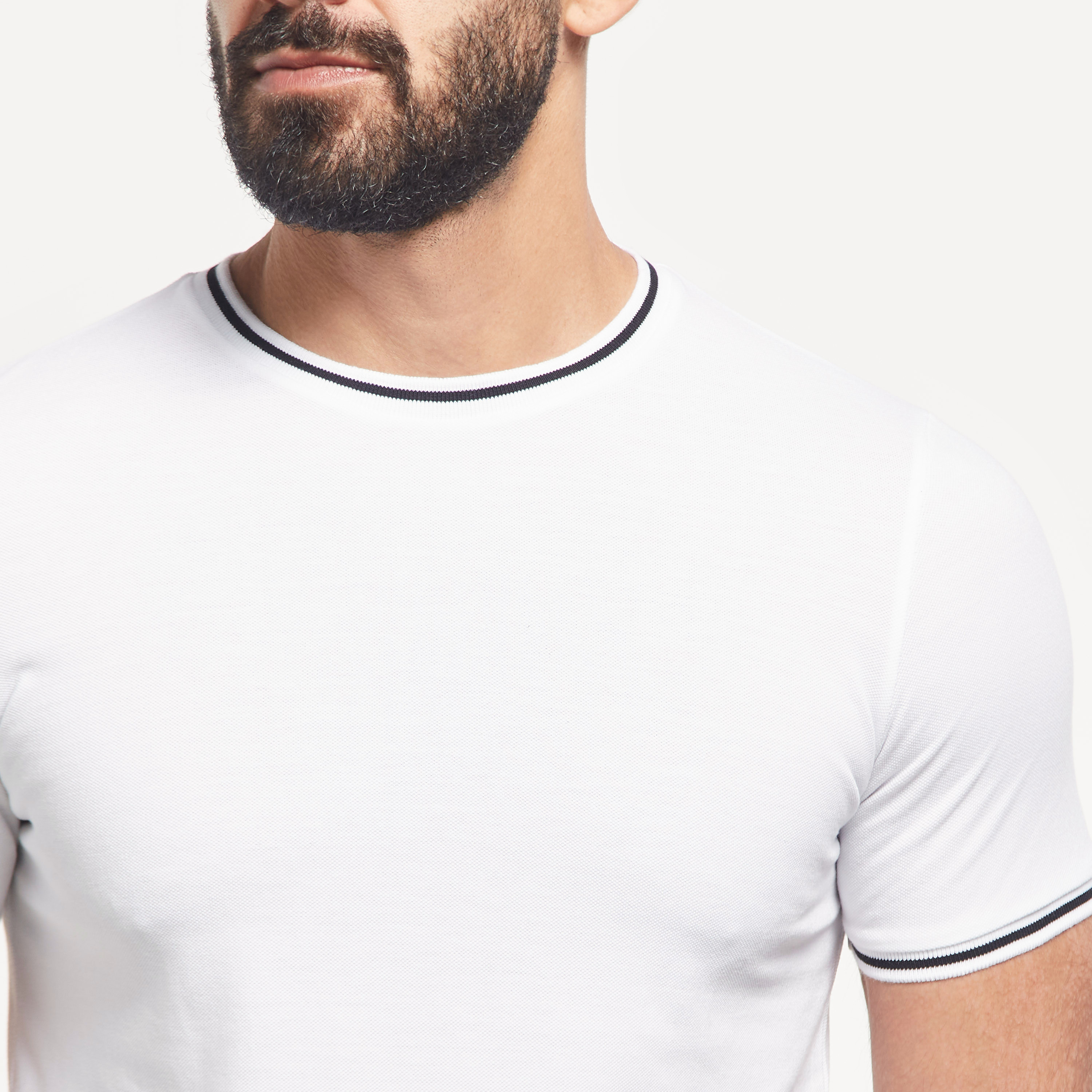 Solid Crew Neck T-shirt with Short Sleeves and Tipping Detail-men-clothing-tshirtsandpolos-tshirts-image-16