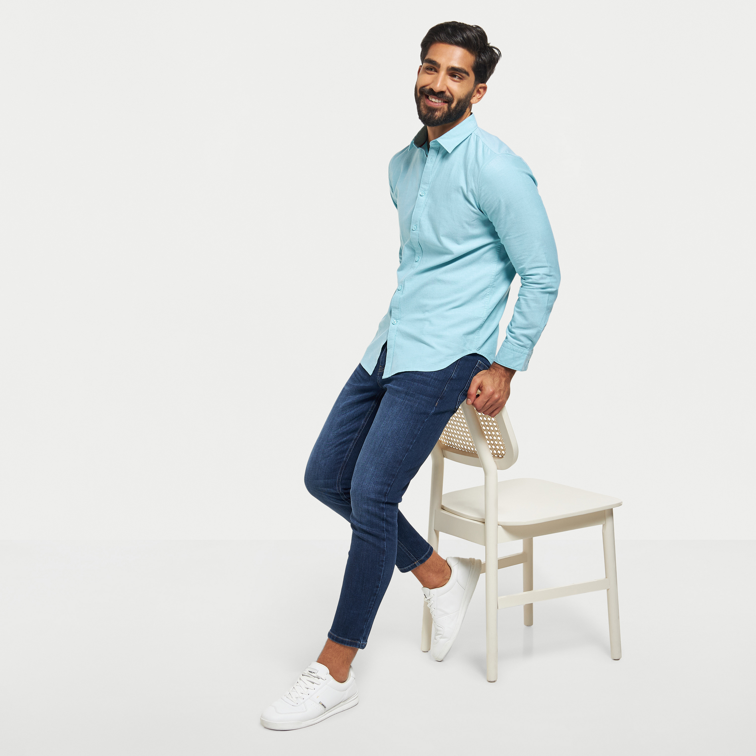 قميص أكسفورد سادة بأكمام طويلة-men-clothing-shirts-image-2