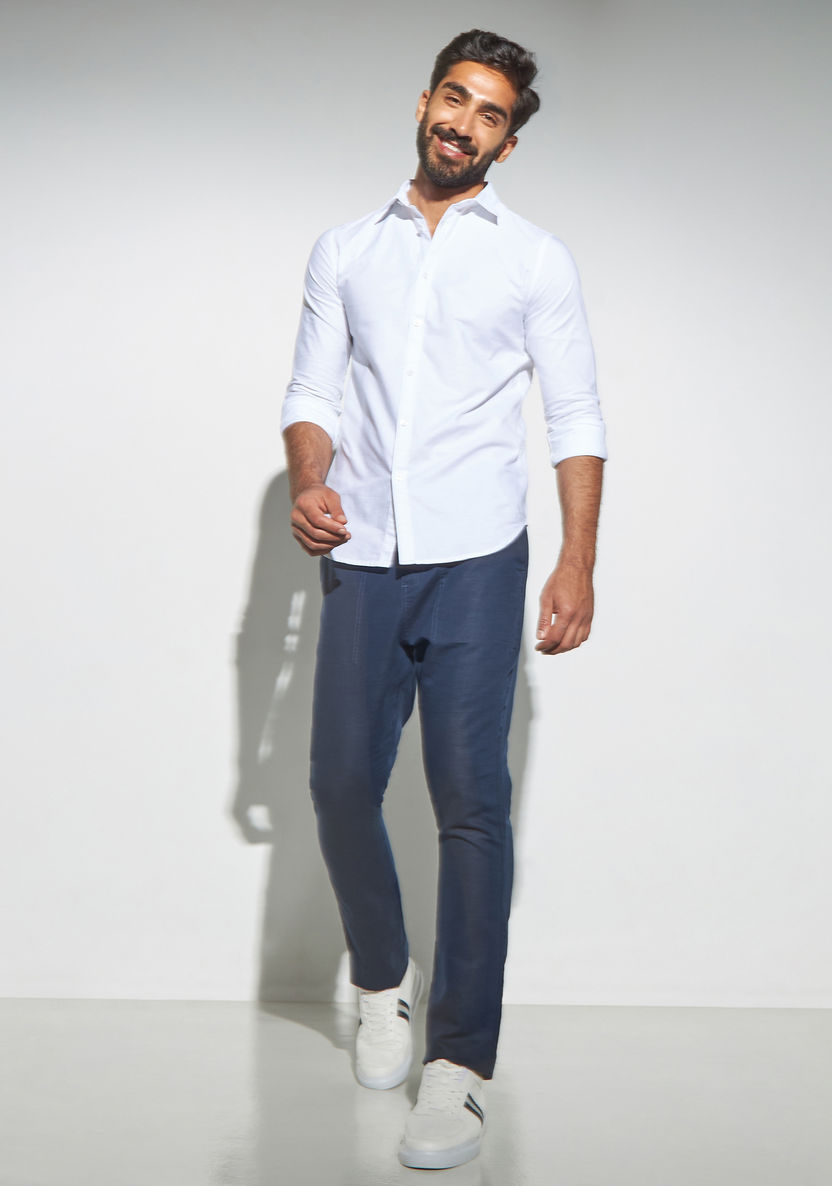 Buy Solid Oxford Shirt with Long Sleeves | Splash UAE