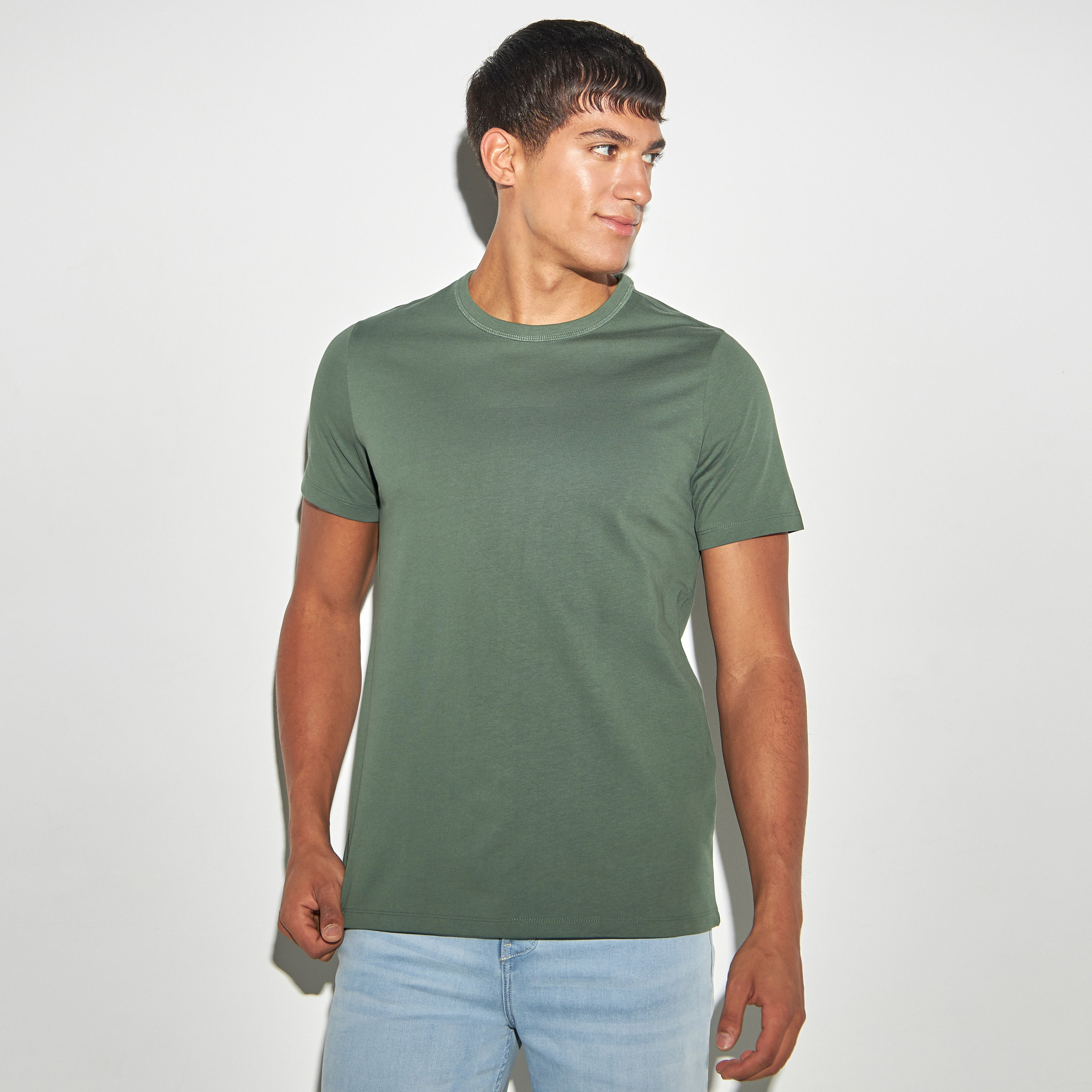 Buy Crew Neck T shirt with Short Sleeves Splash UAE