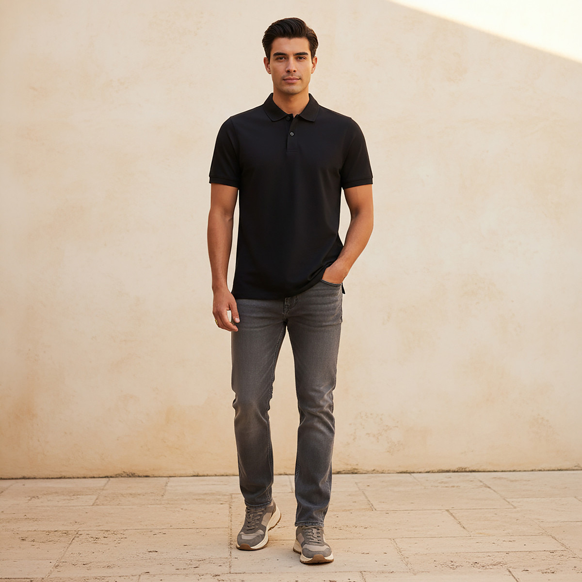 Jersey Polo T-shirt with Short Sleeves-men-clothing-tshirtsandpolos-polos-image-3