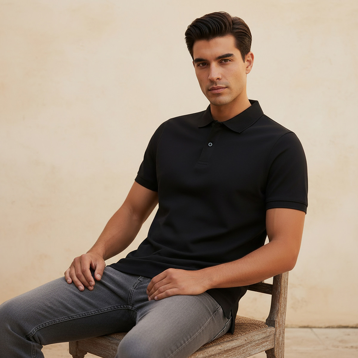 Jersey Polo T-shirt with Short Sleeves-men-clothing-tshirtsandpolos-polos-image-5
