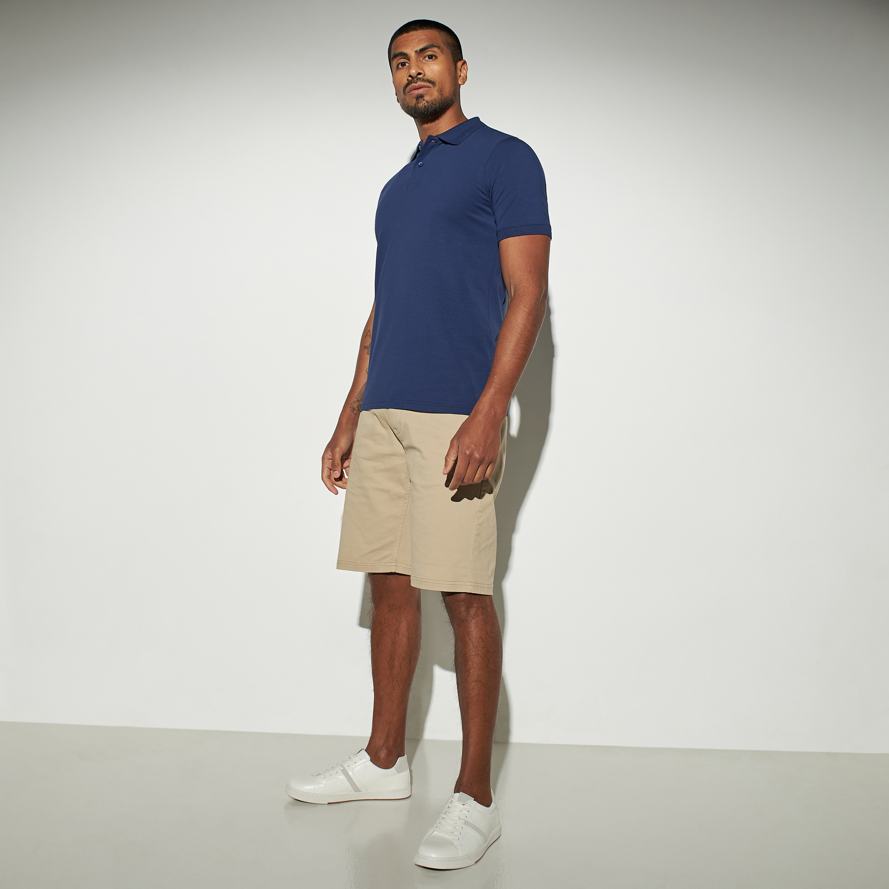 Solid Jersey Polo T-shirt with Short Sleeves-men-clothing-tshirtsandpolos-polos-image-2