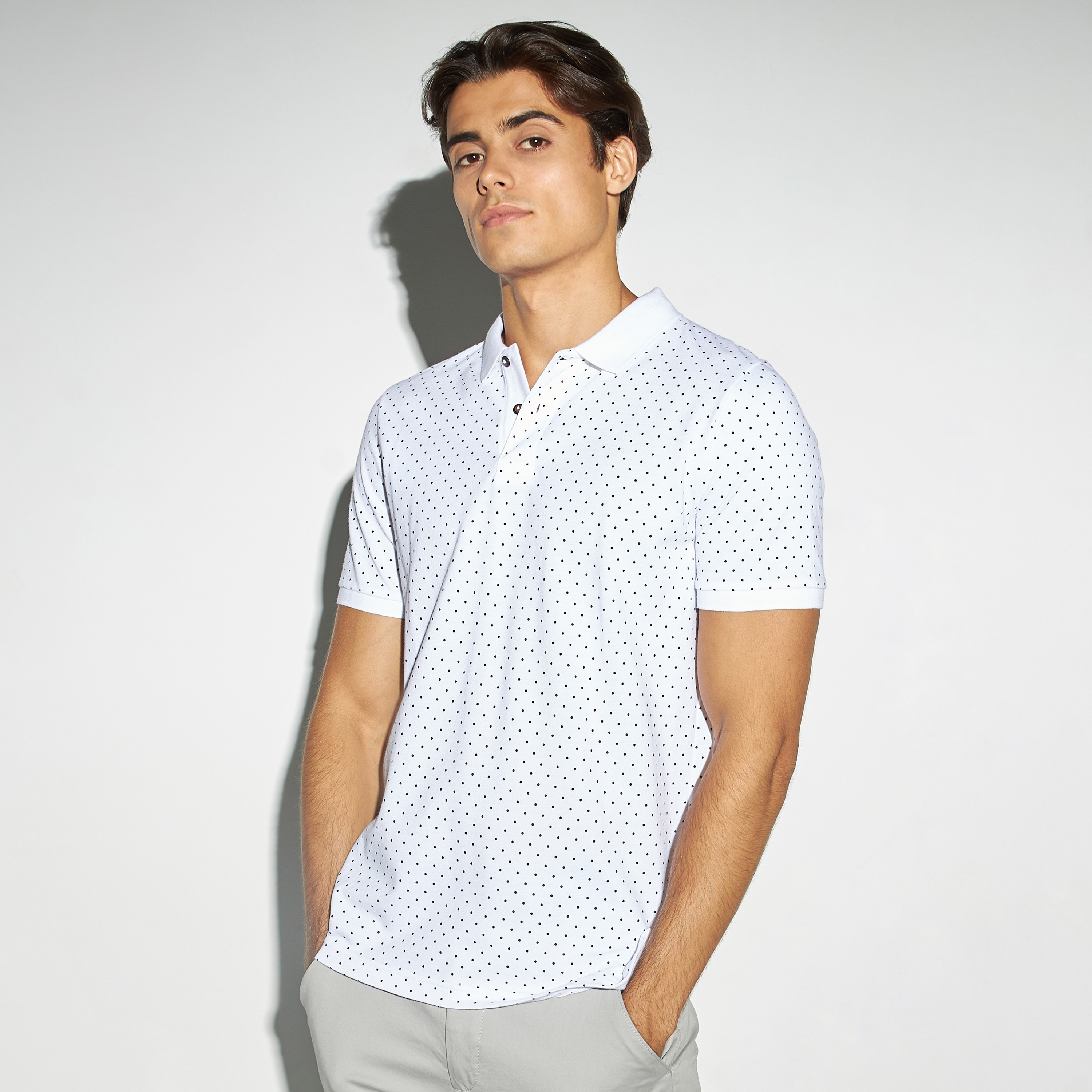 Polka dot clearance polo shirt