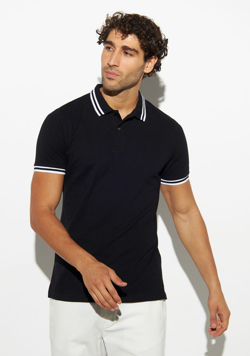 Buy Men's Tipping Detail Polo T-shirt with Short Sleeves Online ...