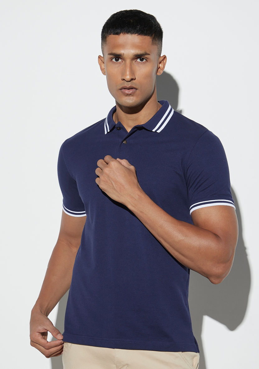 Buy Men's Tipping Detail Polo T-shirt with Short Sleeves Online ...