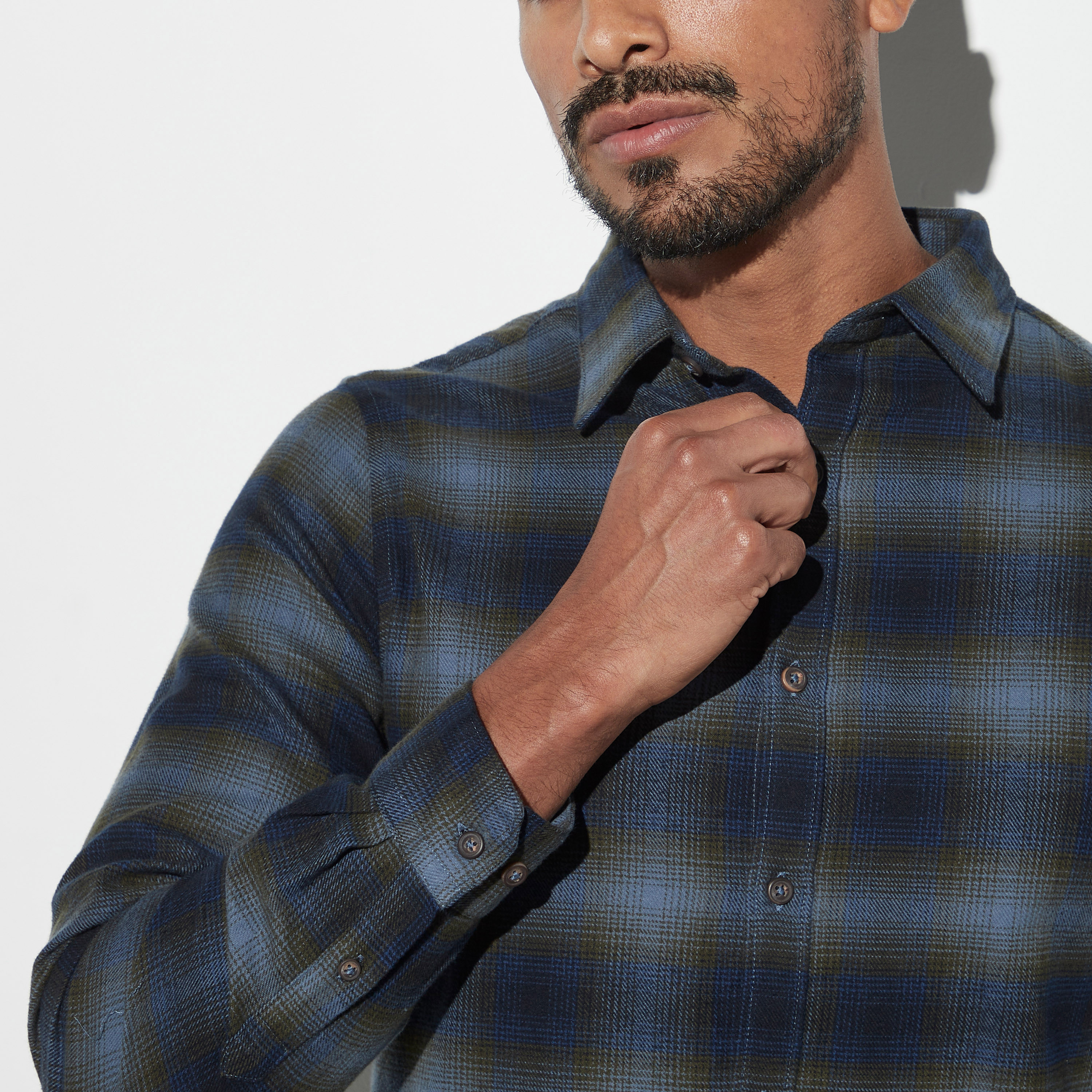 All-Over Checked Shirt with Long Sleeves-men-clothing-shirts-image-4