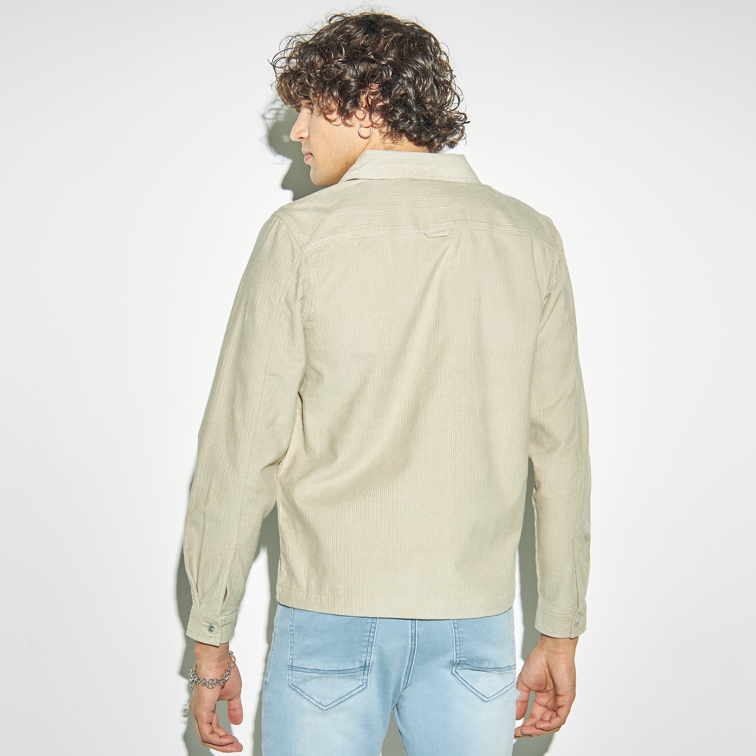 Corduroy Jacket with Pockets and Long Sleeves-men-clothing-jacketsandblazers-jackets-image-3