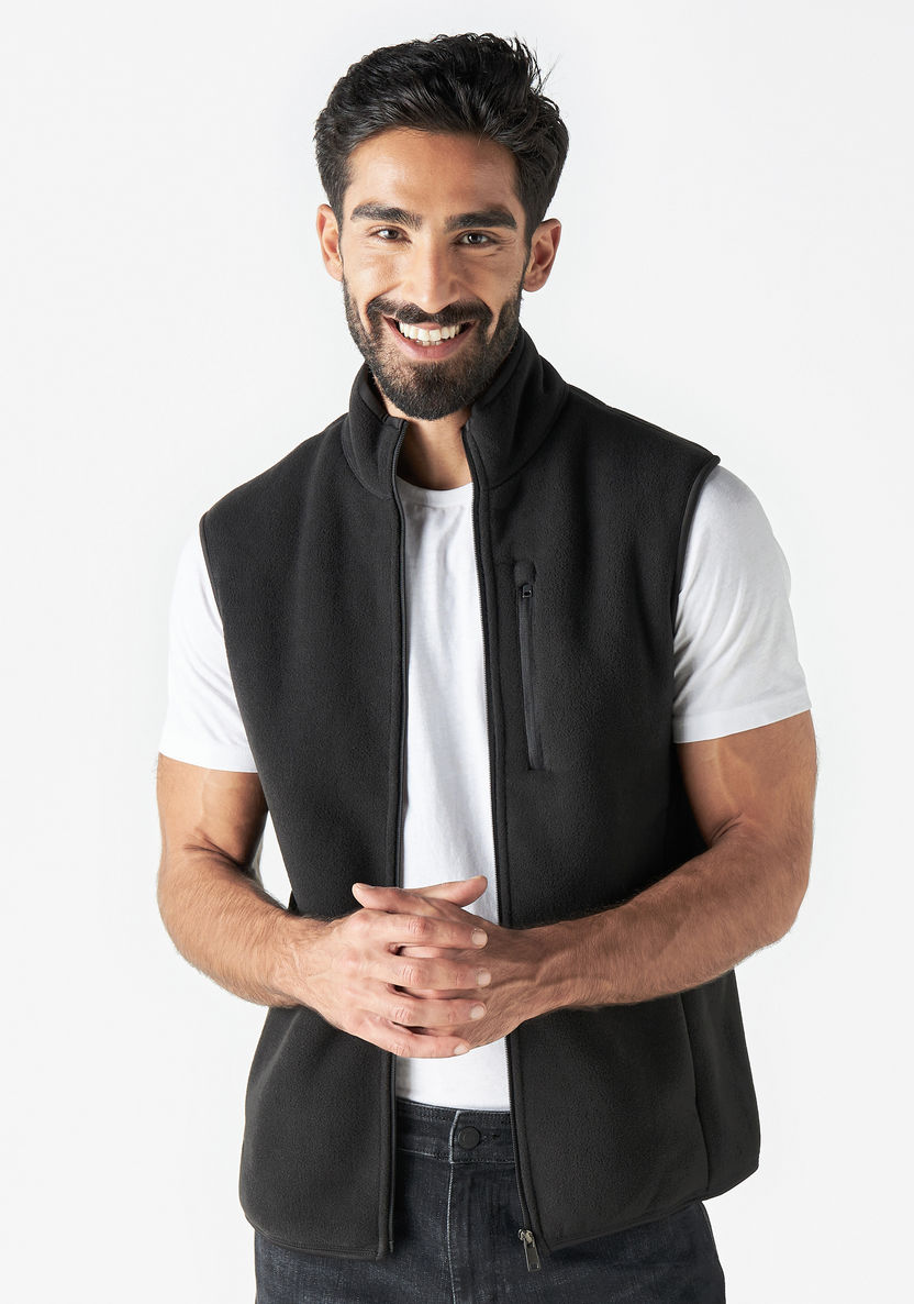 Buy Sleeveless Zip Through Jacket with Pockets | Splash UAE