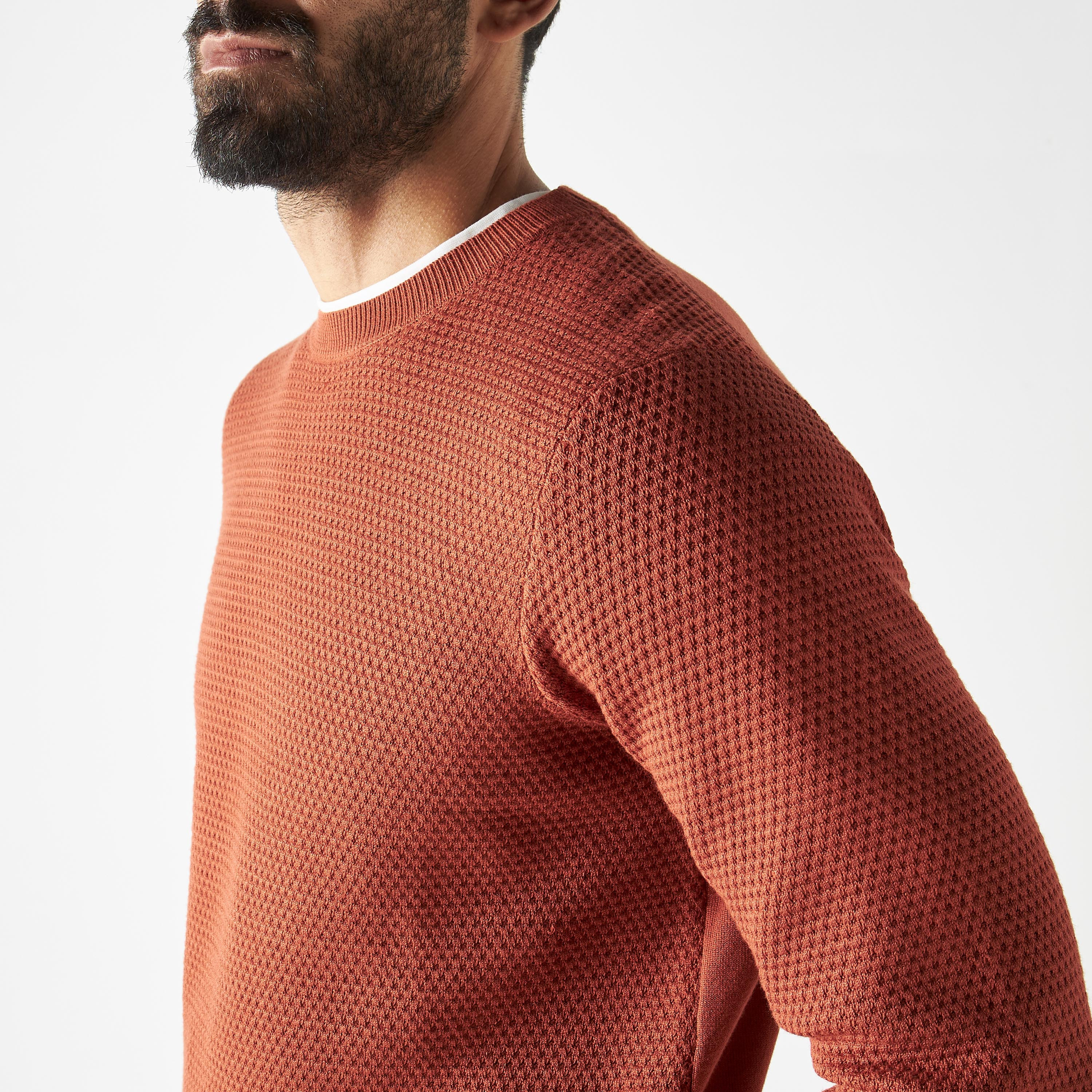 بلوفر بارز الملمس بأكمام طويلة وياقة ضيقة-men-clothing-sweatersandpullovers-image-4