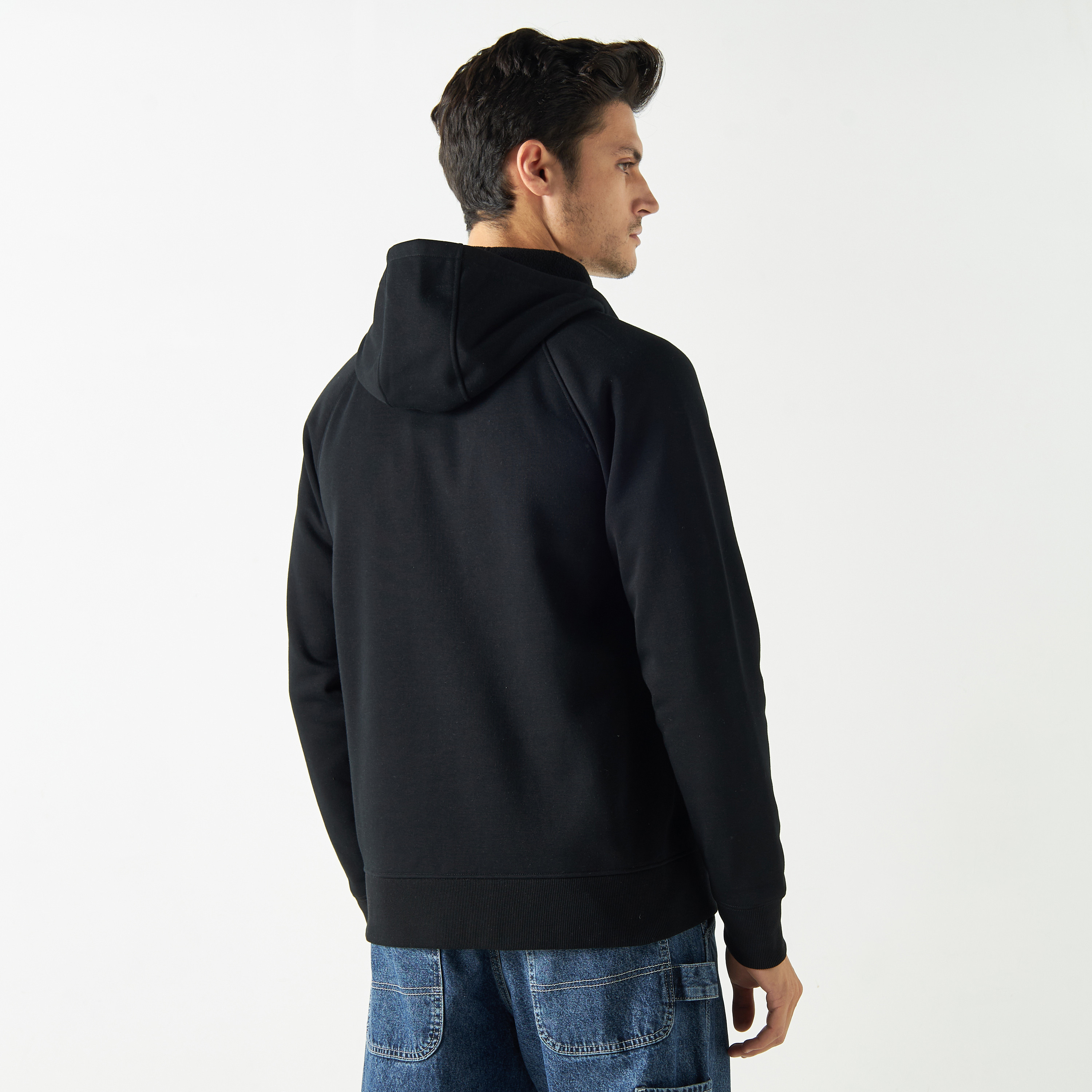 Raglan sleeve zip hot sale pocket hoodie