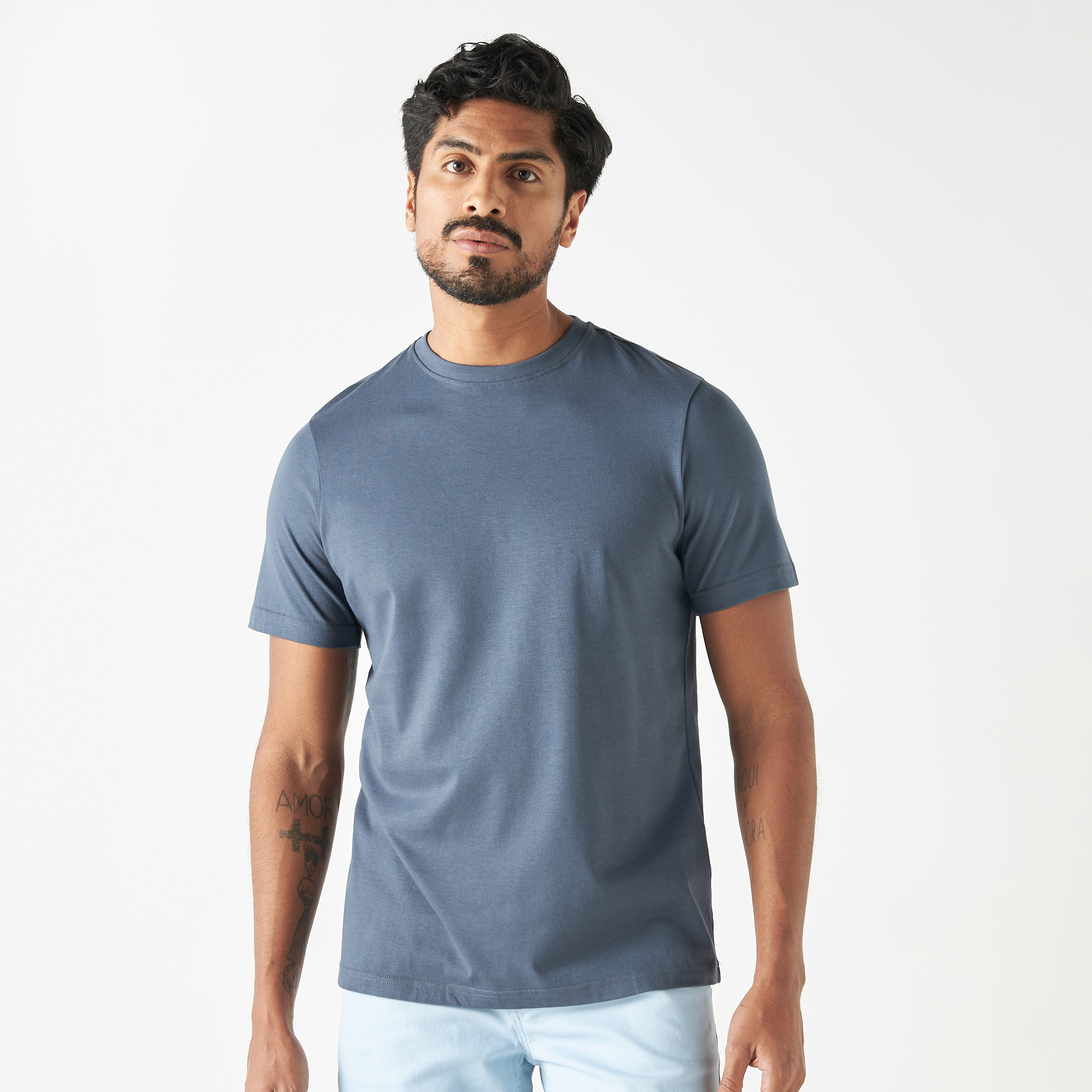 T shirt with Crew Neck and Short Sleeves