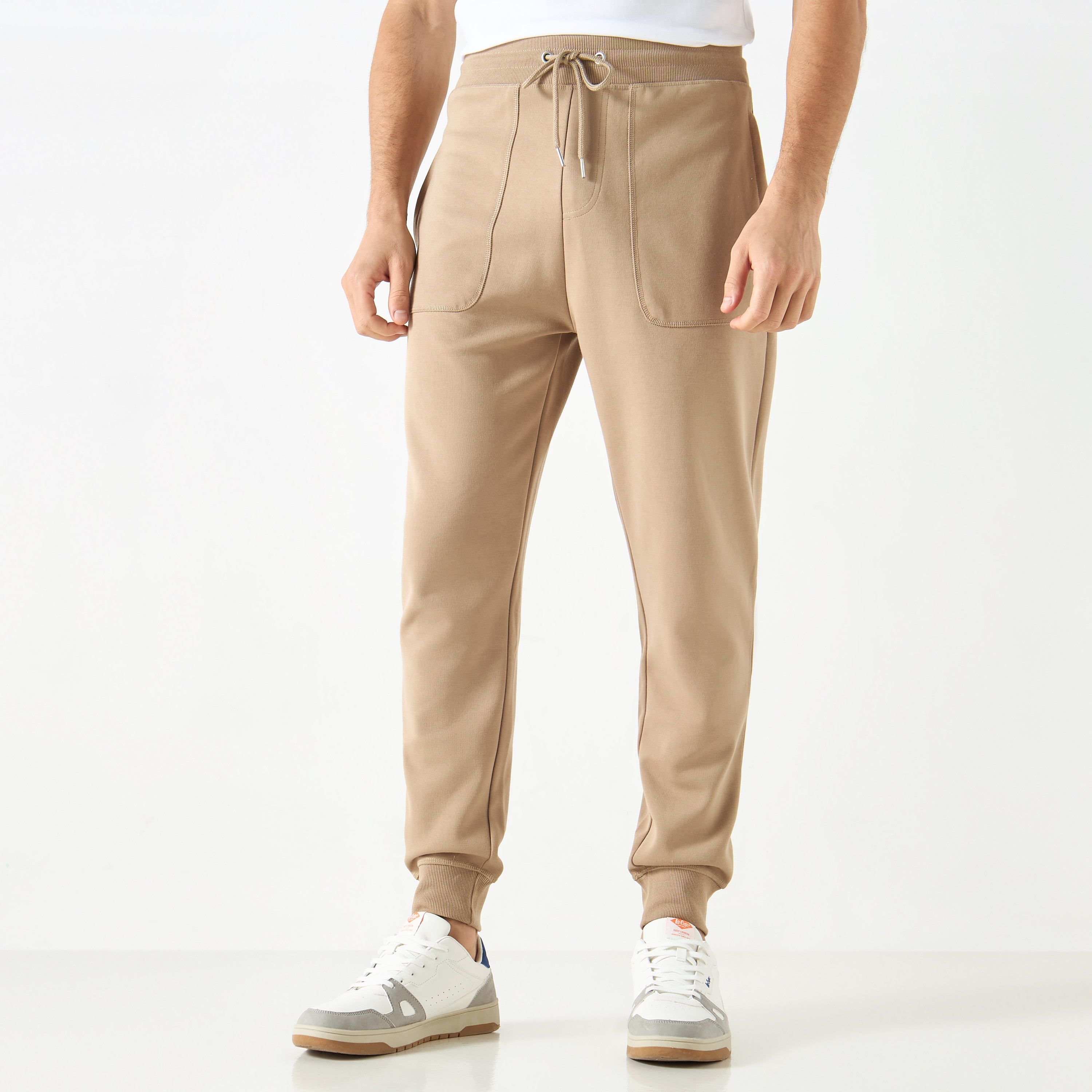 Buy Men s Joggers with Pockets and Elasticated Waistband Online Centrepoint KSA