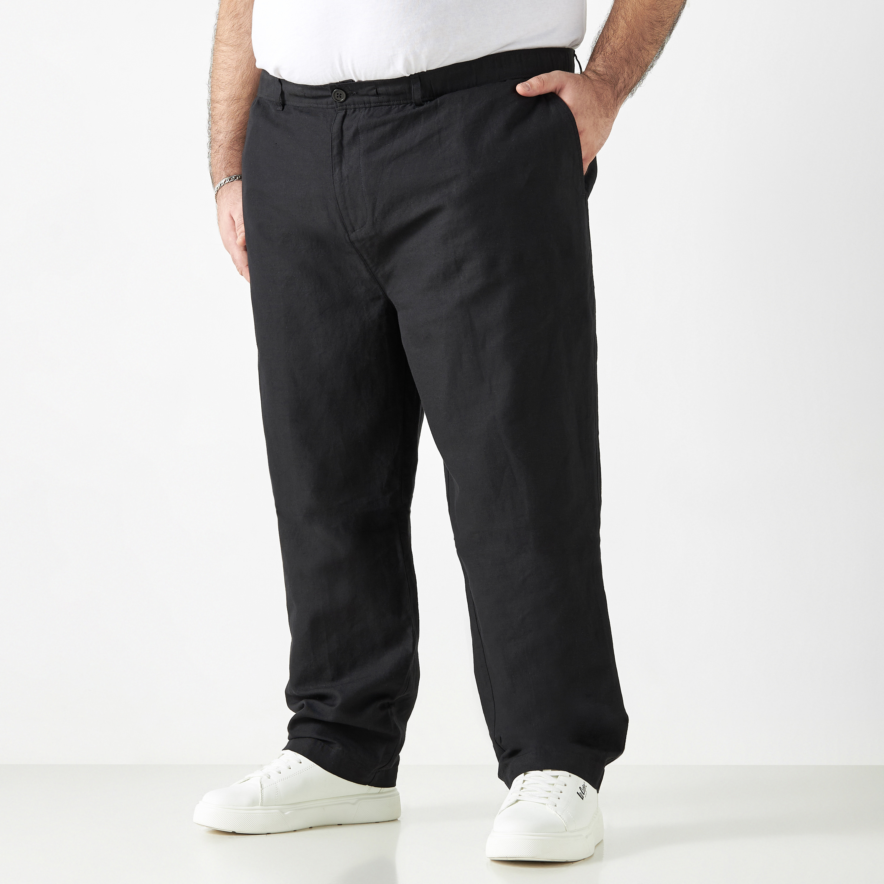 Linen Blend Pants with Button Closure and Pockets-men-clothing-bottoms-joggers-image-7