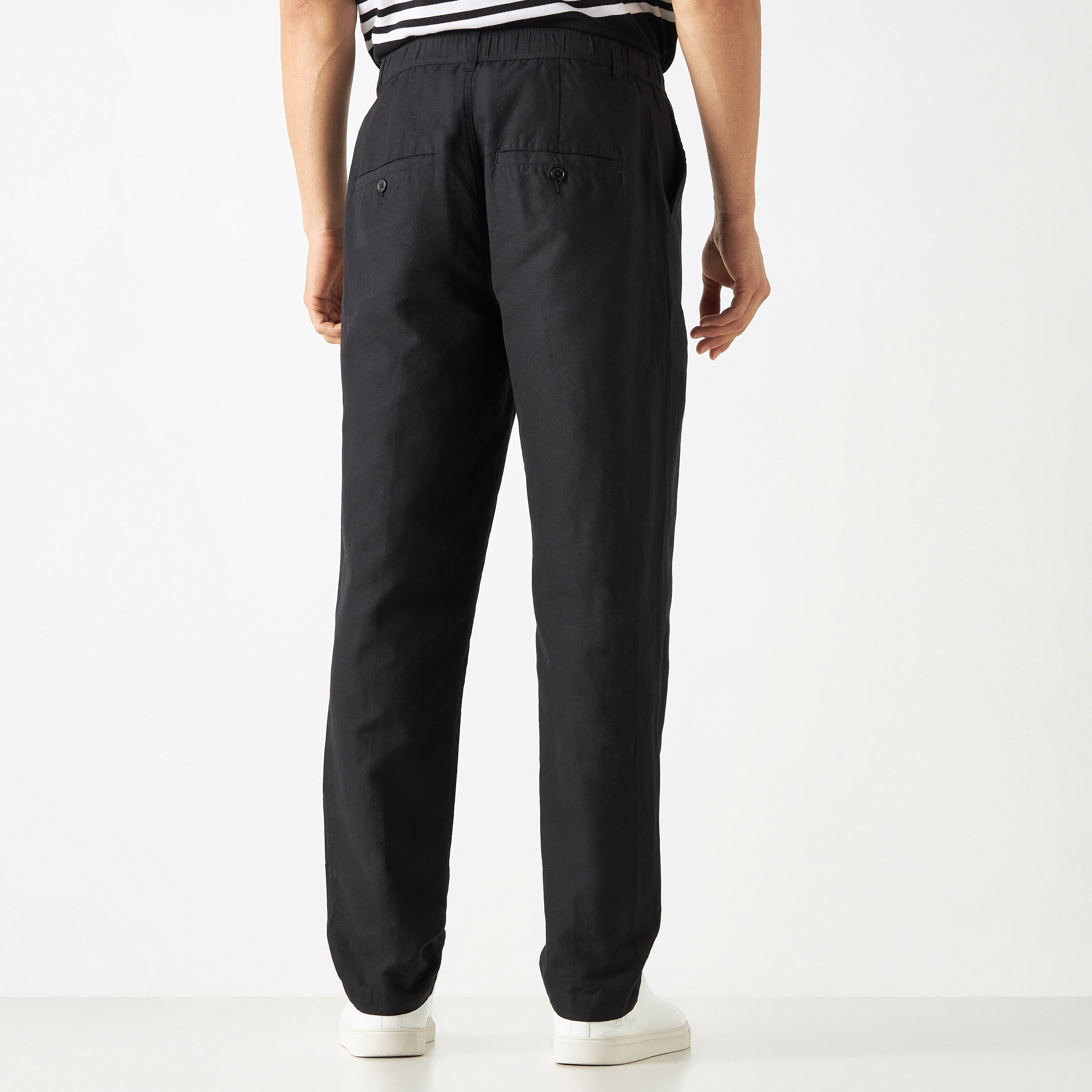 Linen Blend Pants with Button Closure and Pockets-men-clothing-bottoms-joggers-image-9