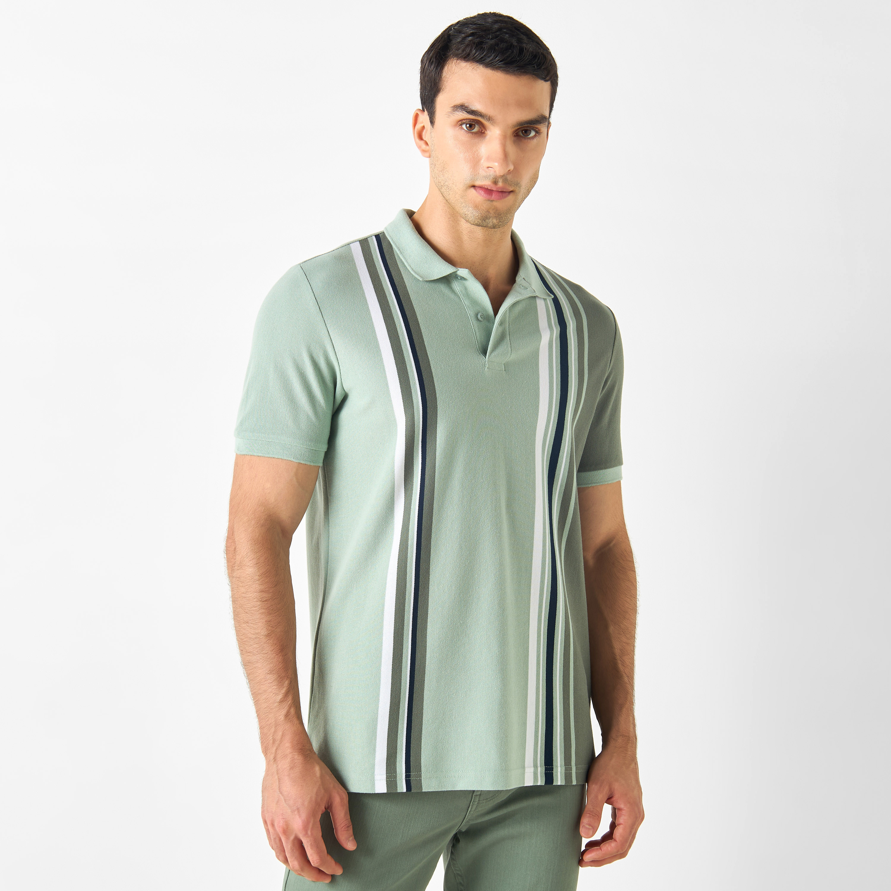 تيشيرت بولو مقلم بأكمام قصيرة-men-clothing-tshirtsandpolos-polos-image-1