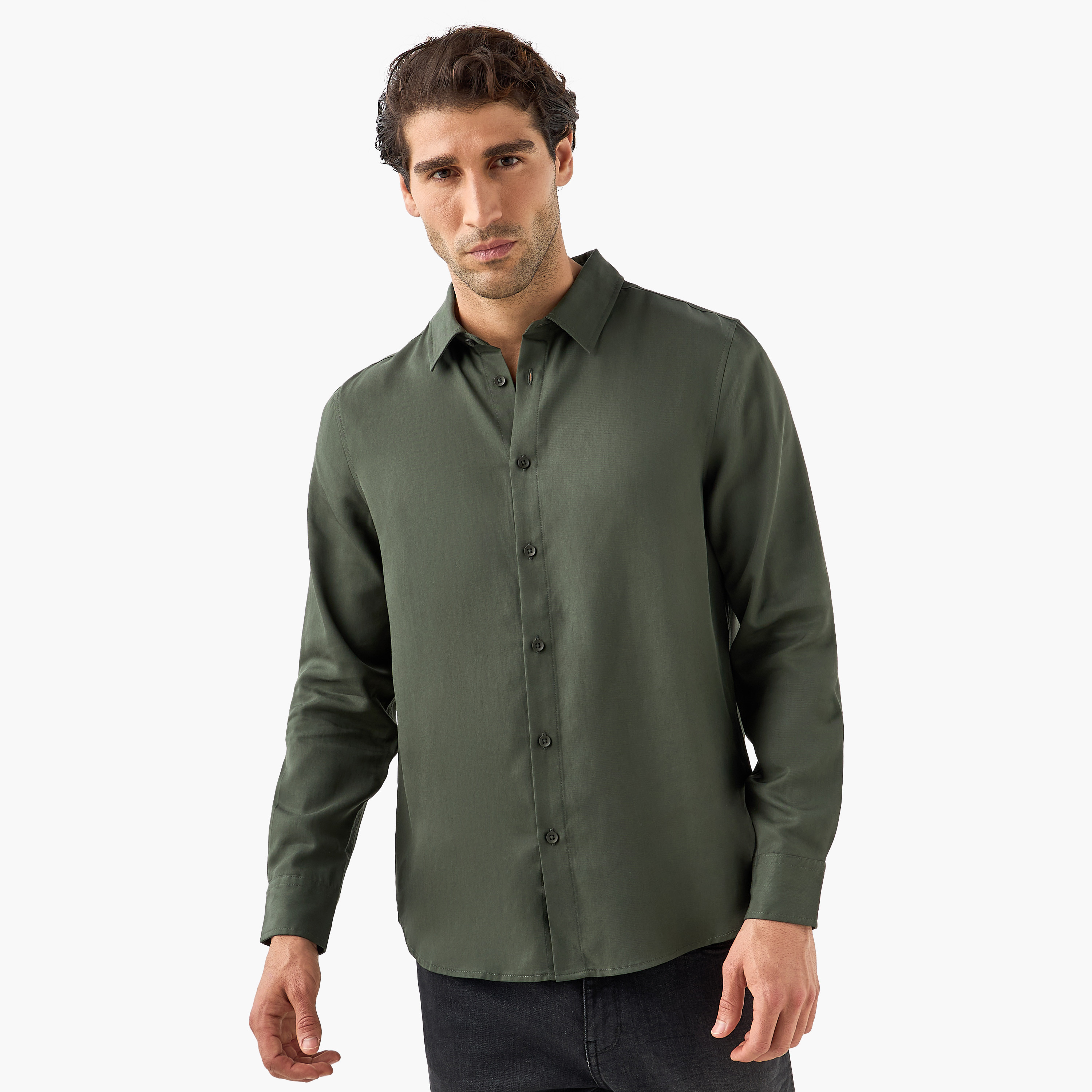قميص بأكمام طويلة وقصة عادية-men-clothing-shirts-image-1