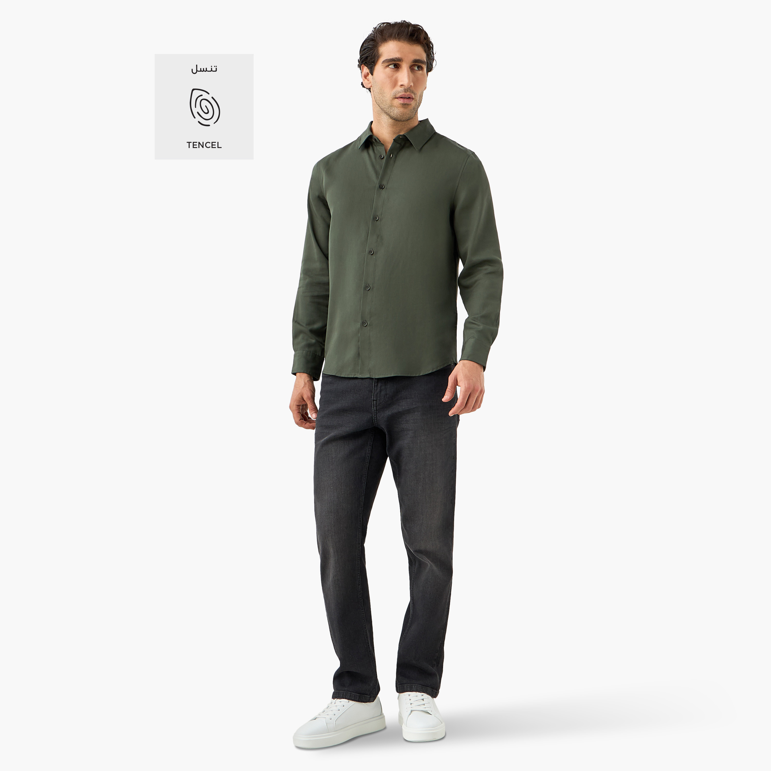 قميص بأكمام طويلة وقصة عادية-men-clothing-shirts-image-2