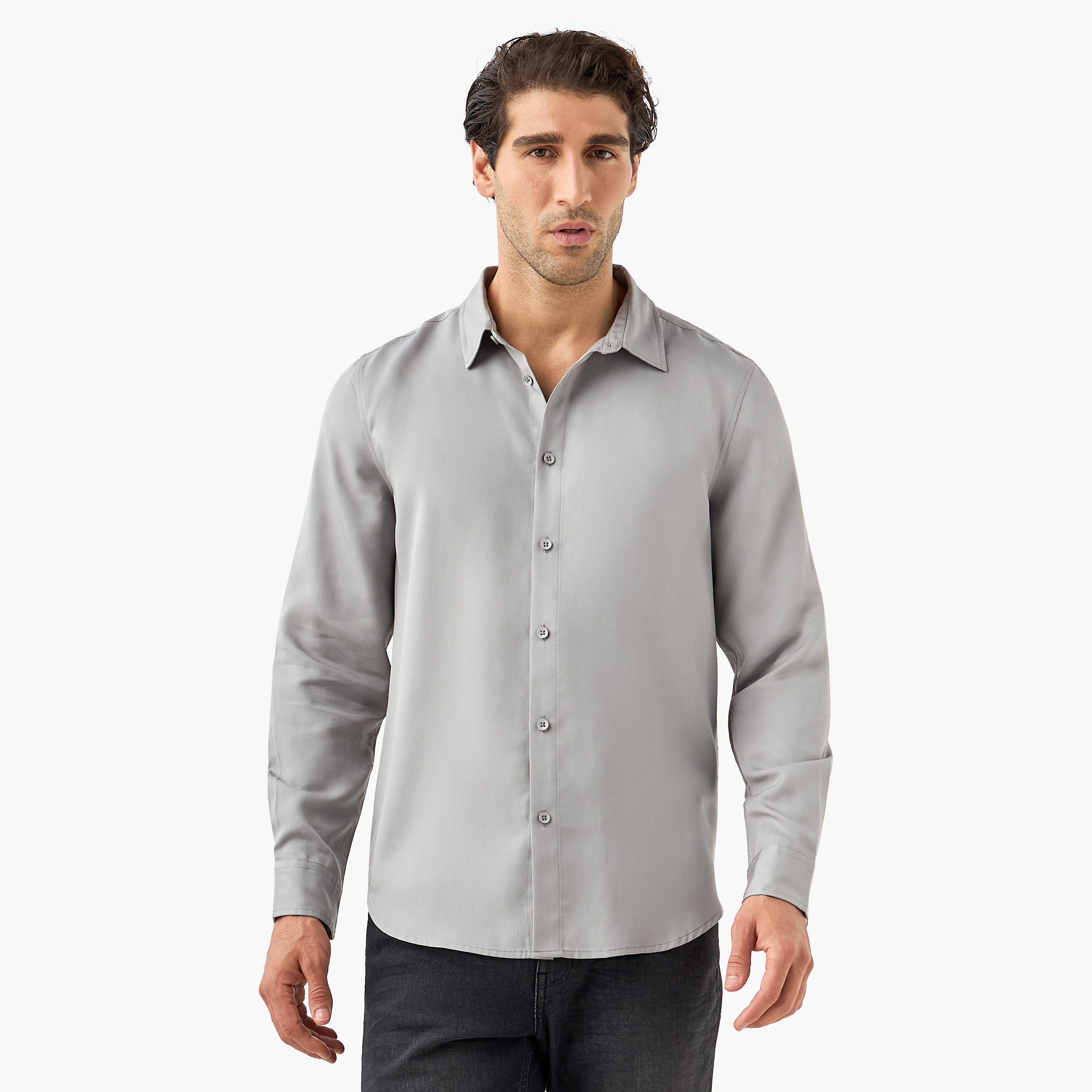 قميص بأكمام طويلة وقصة عادية-men-clothing-shirts-image-1