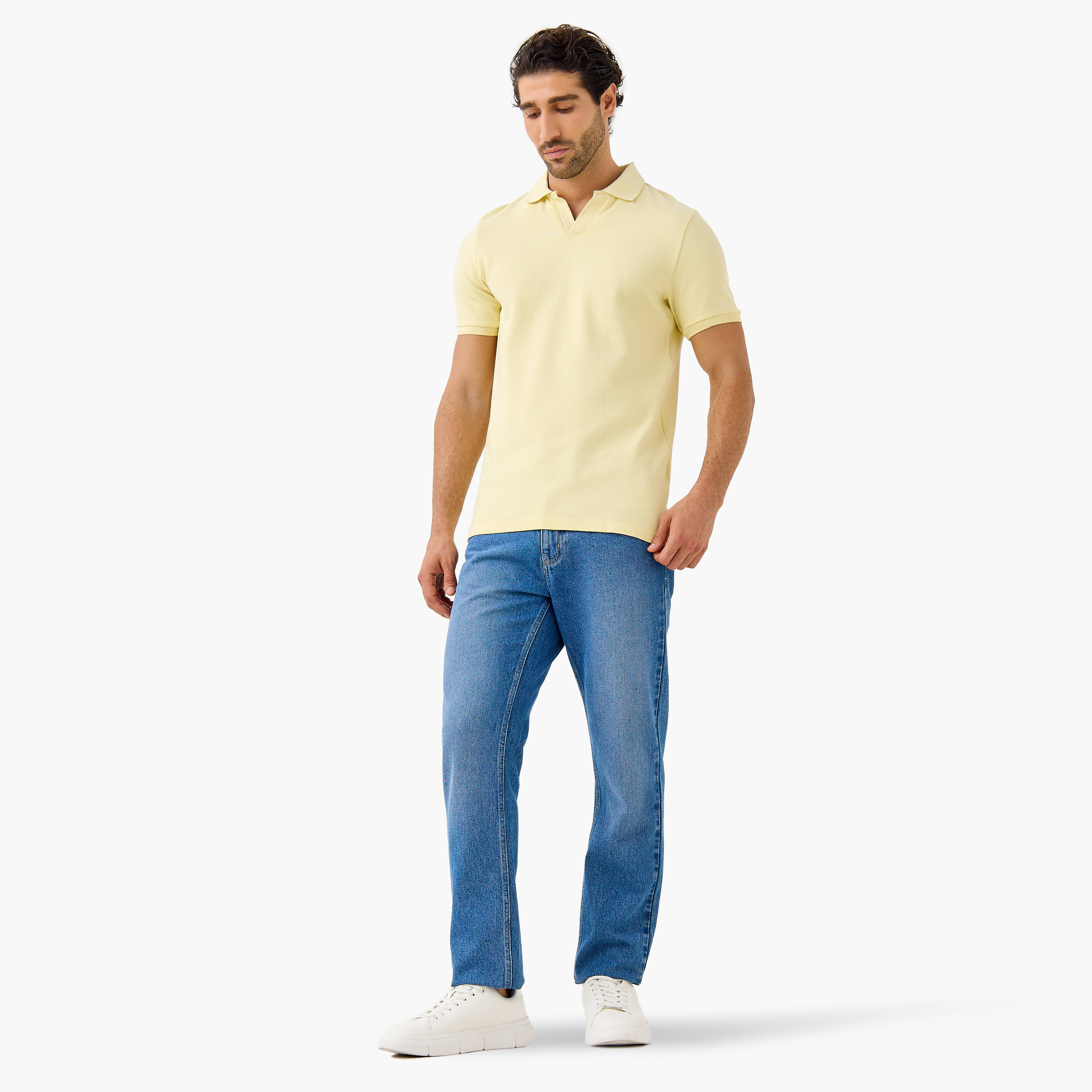 تيشيرت بولو بأكمام قصيرة وقصة عادية-men-clothing-tshirtsandpolos-polos-image-3
