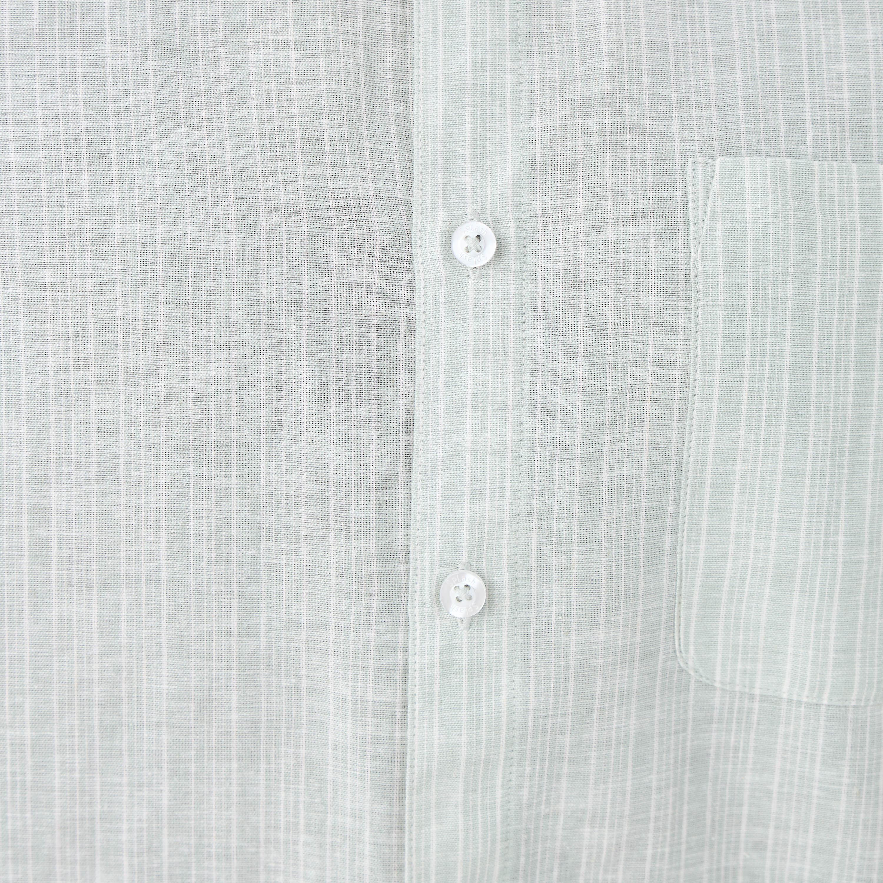 قميص مقلّم من مزيج الكتان بياقة ماندارين-men-clothing-shirts-image-5