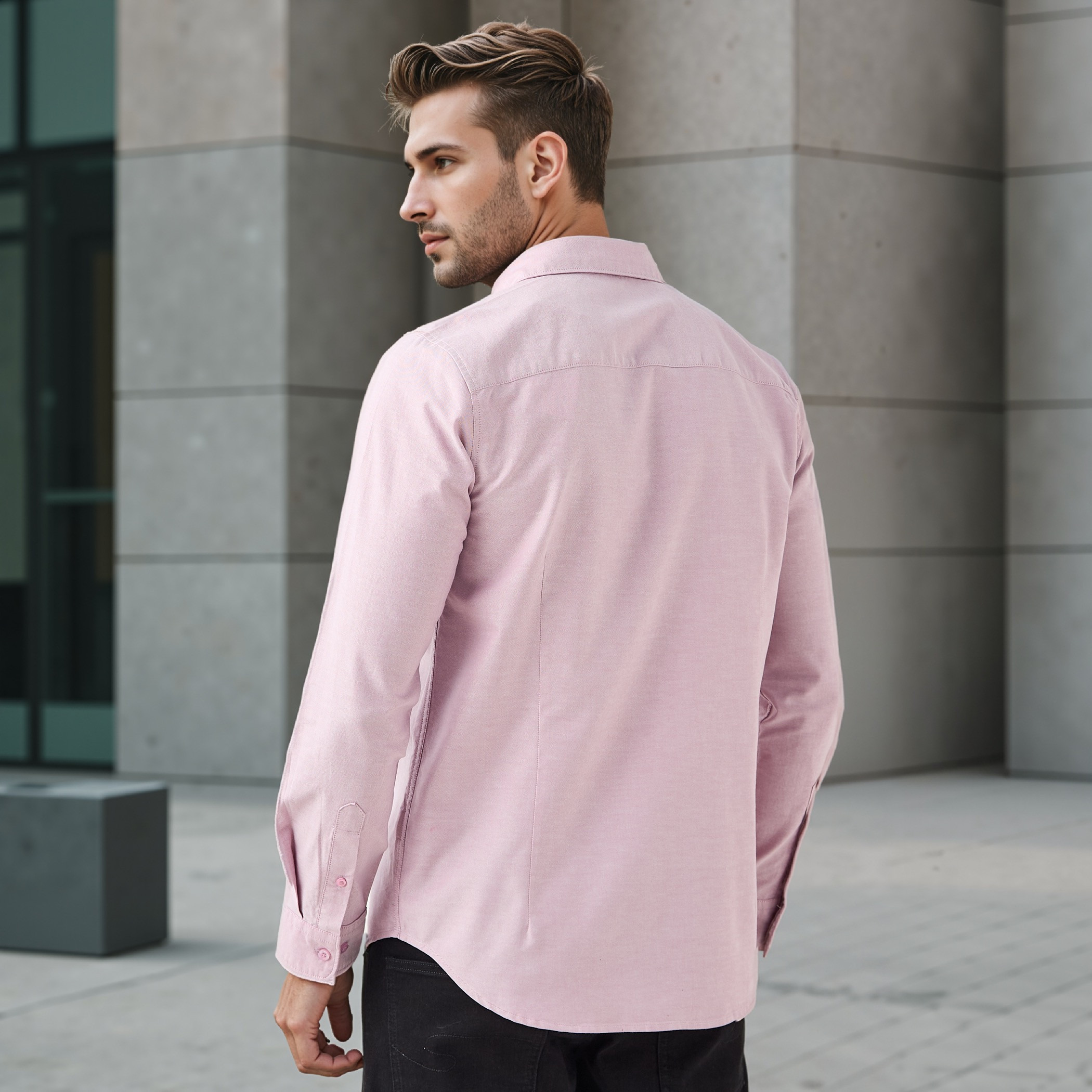 Slim Fit Collared Oxford Shirt-men-clothing-shirts-image-3