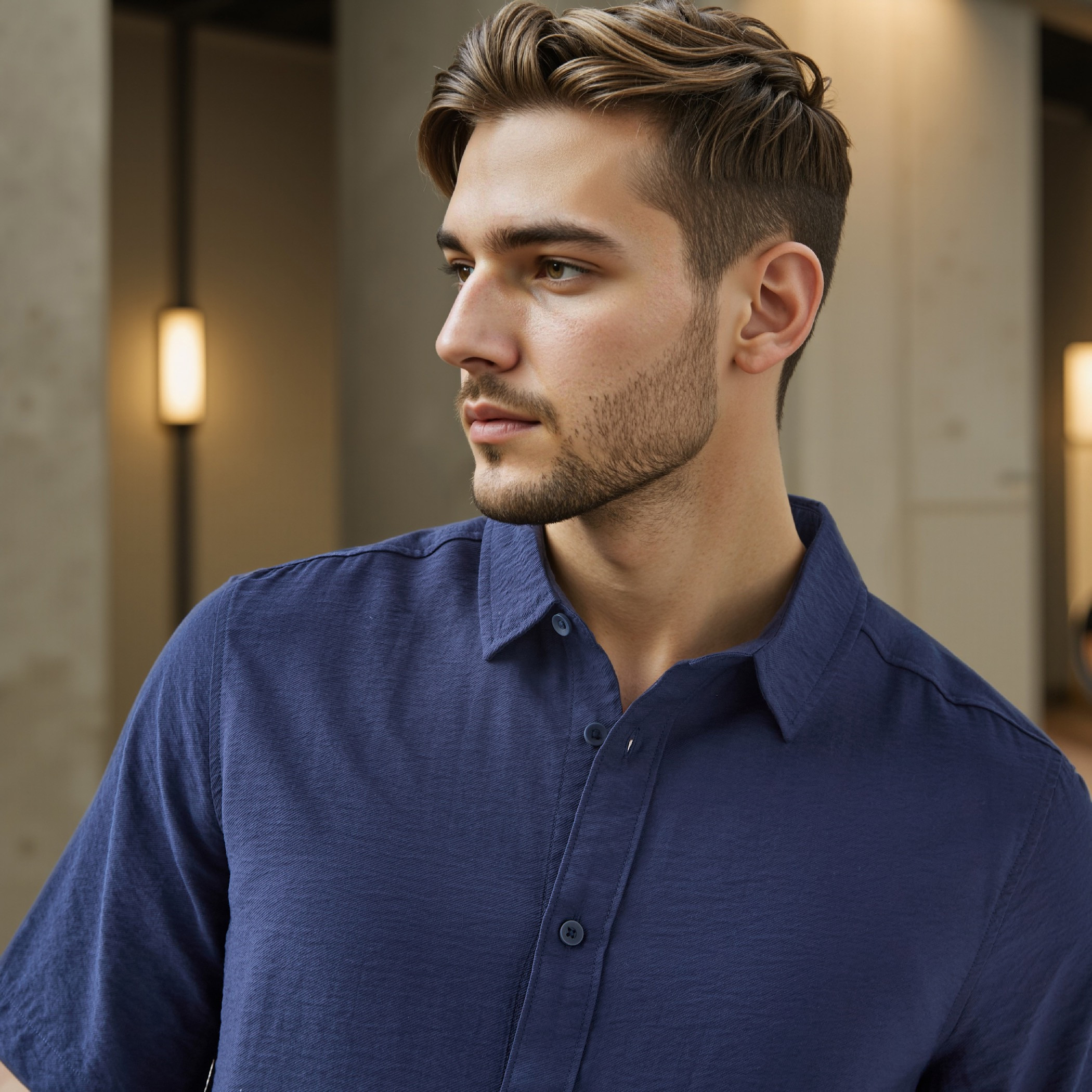 Regular Fit Crinkle Textured Collared Shirt-men-clothing-shirts-image-4