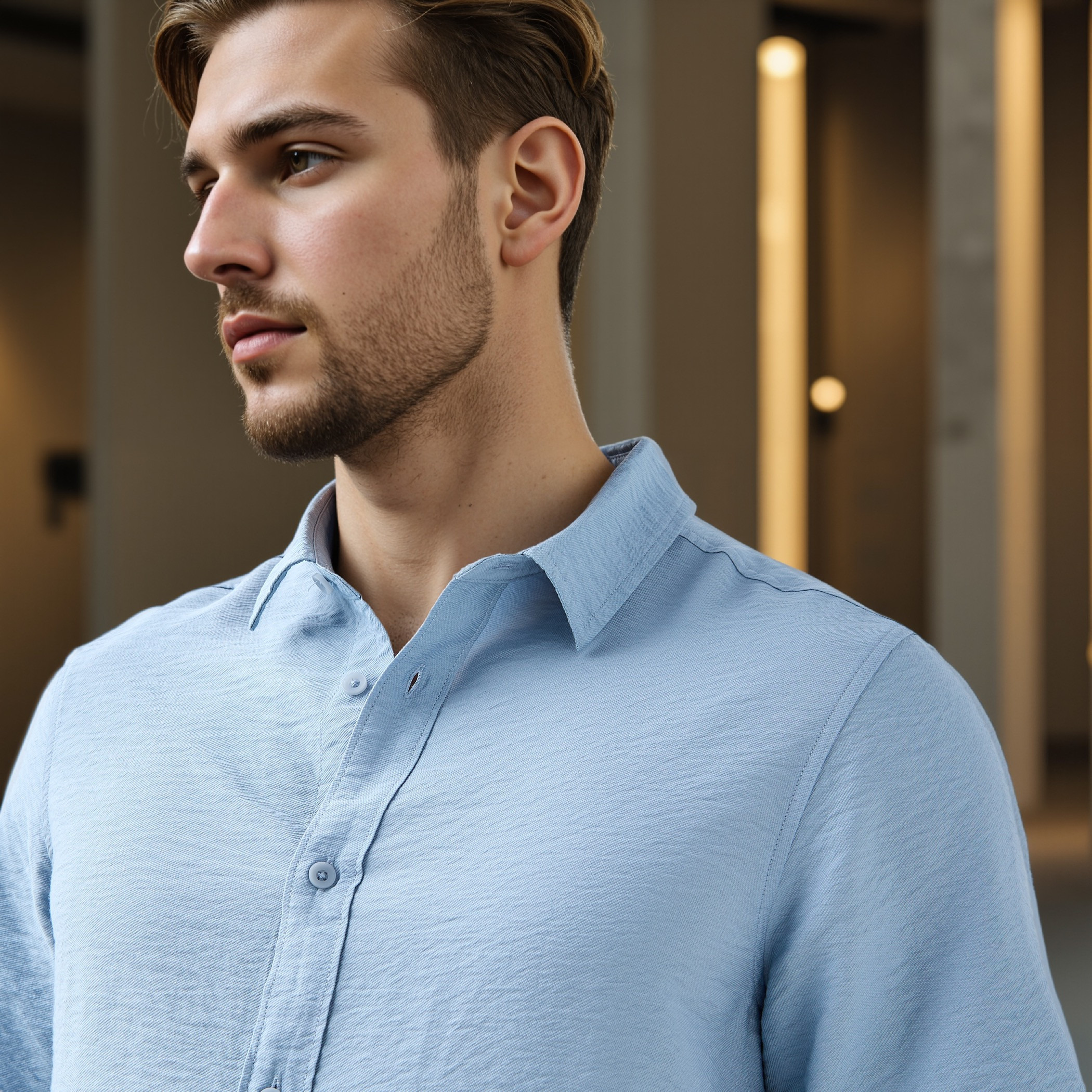 Regular Fit Crinkle Textured Collared Shirt-men-clothing-shirts-image-4