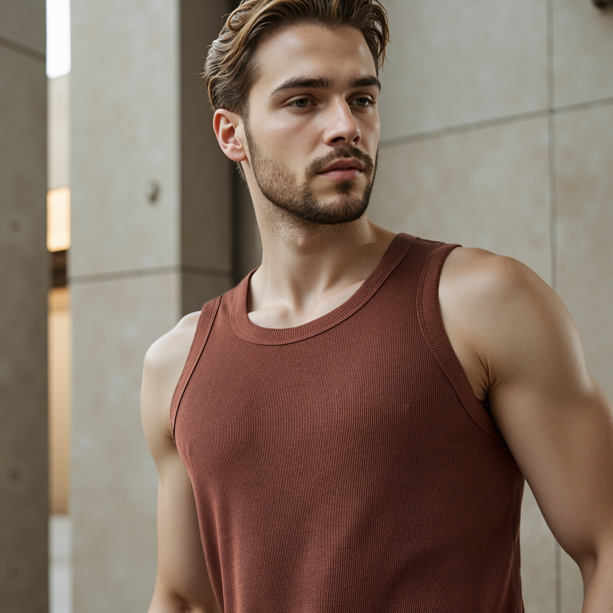 Ribbed Sleeveless Vest with Round Neck-men-clothing-tshirtsandpolos-vests-image-4