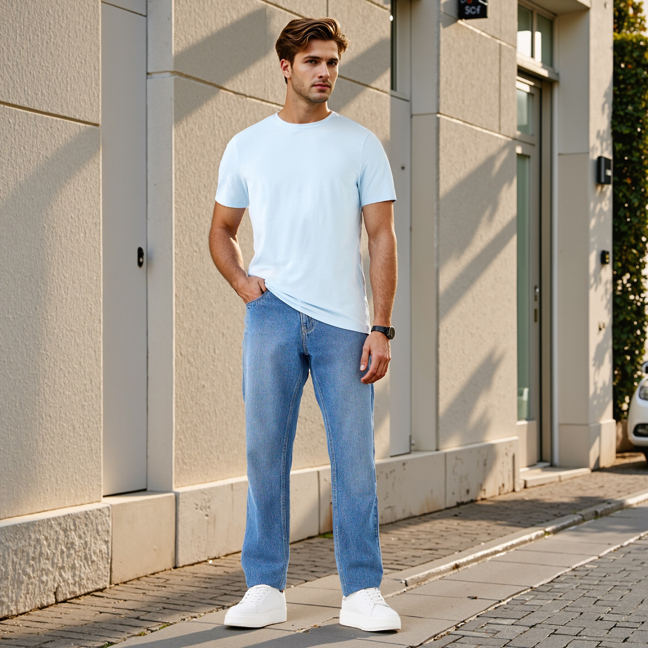 Regular Fit Crew Neck T-shirt with Short Sleeves-men-clothing-tshirtsandpolos-tshirts-image-2