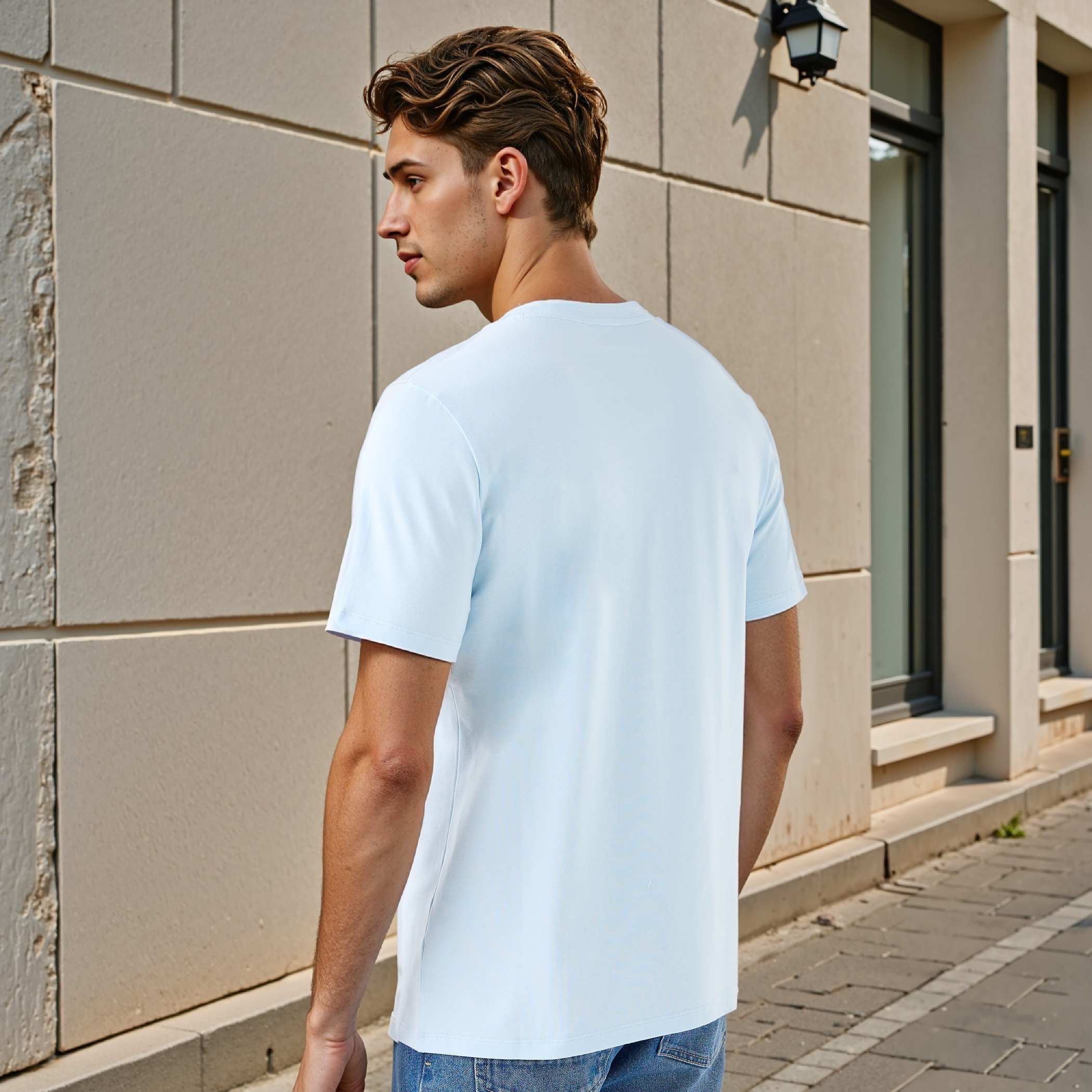 Regular Fit Crew Neck T-shirt with Short Sleeves-men-clothing-tshirtsandpolos-tshirts-image-3