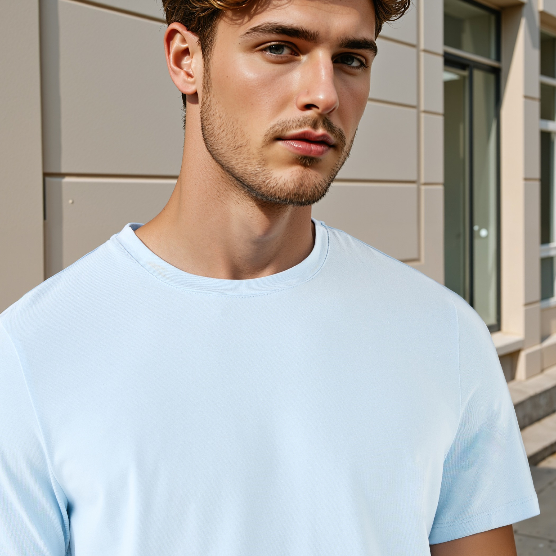 Regular Fit Crew Neck T-shirt with Short Sleeves-men-clothing-tshirtsandpolos-tshirts-image-4