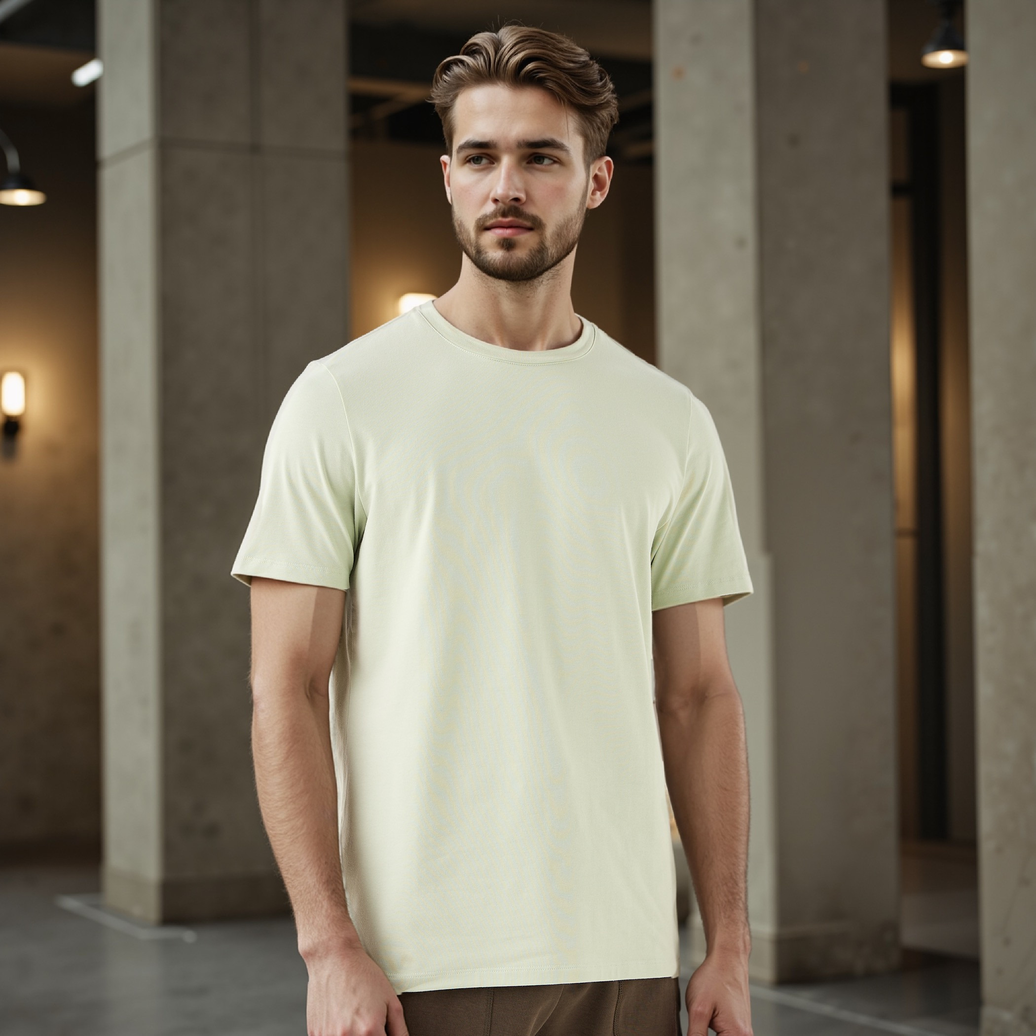 Regular Fit Crew Neck T-shirt with Short Sleeves-men-clothing-tshirtsandpolos-tshirts-image-1