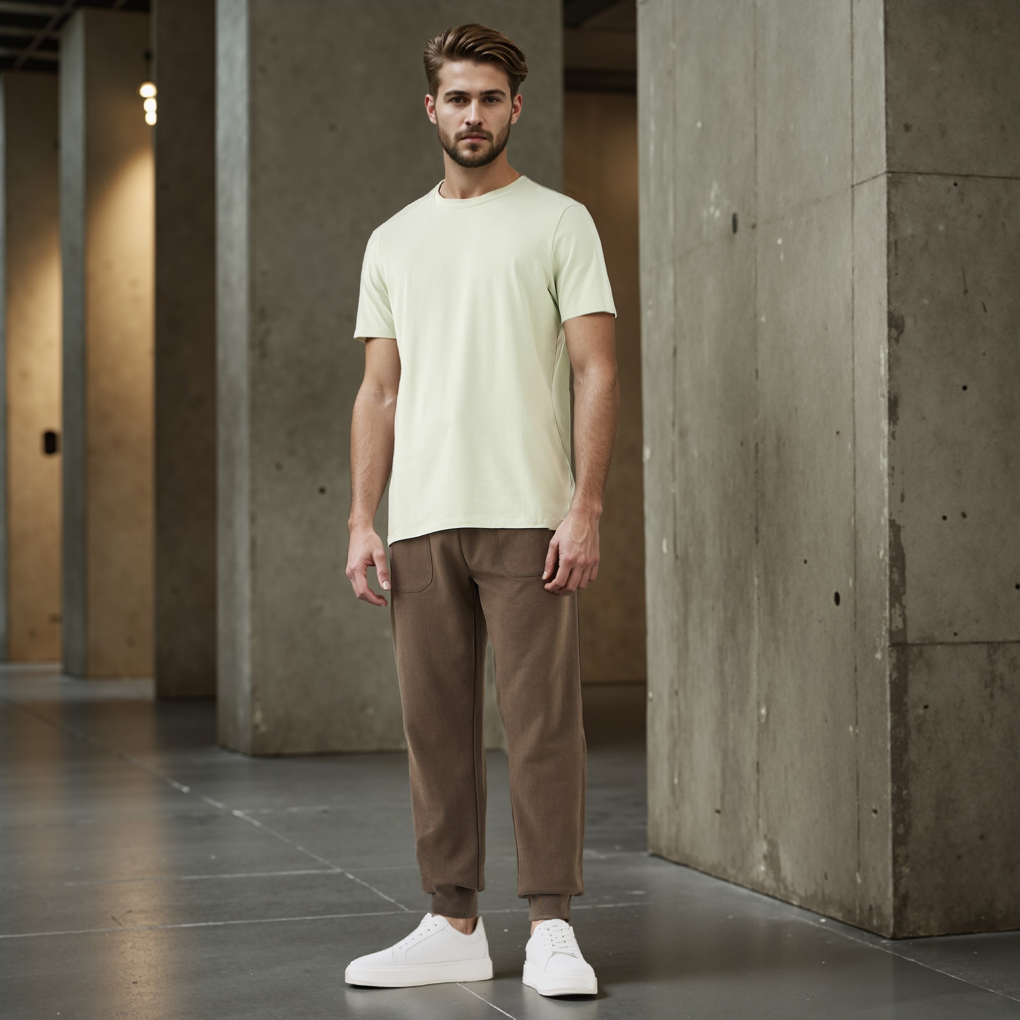 Regular Fit Crew Neck T-shirt with Short Sleeves-men-clothing-tshirtsandpolos-tshirts-image-2
