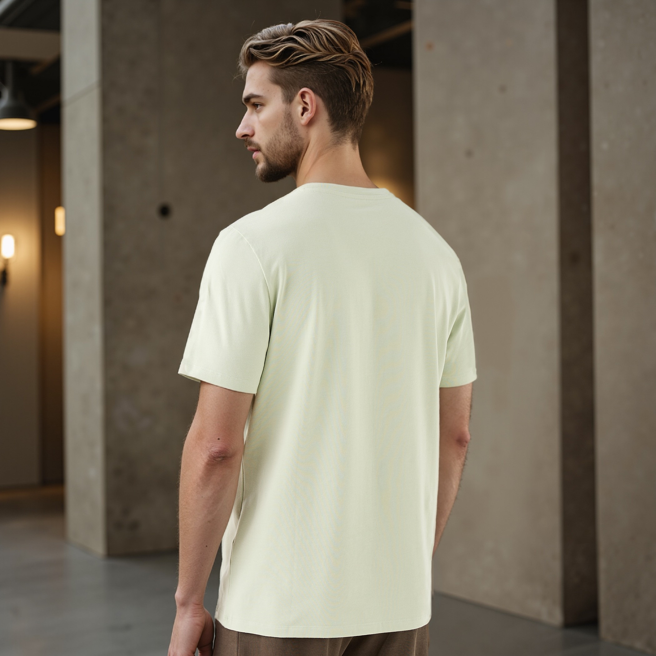 Regular Fit Crew Neck T-shirt with Short Sleeves-men-clothing-tshirtsandpolos-tshirts-image-3