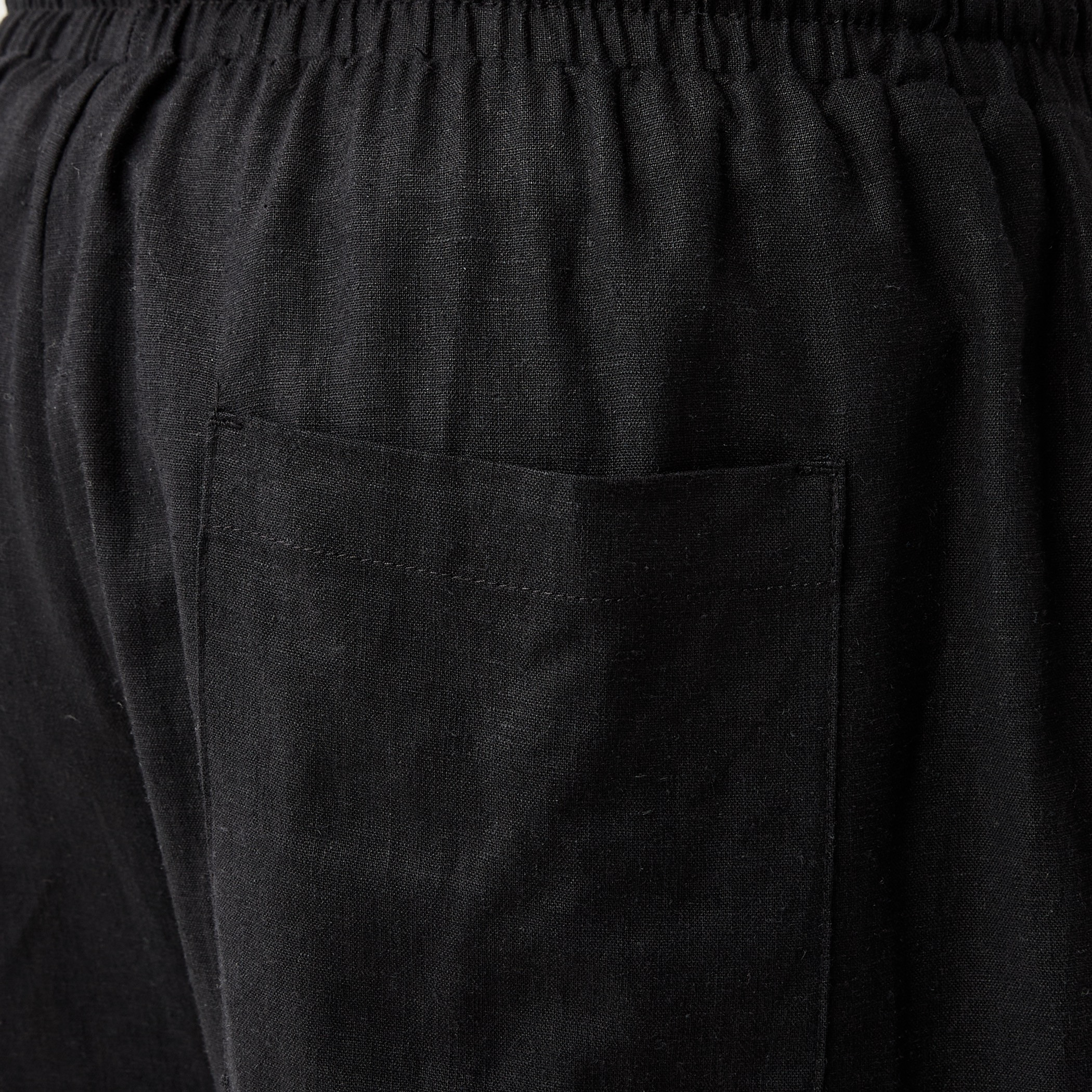 Regular Fit Linen Blend Flexi Waist Shorts-men-clothing-bottoms-shorts-image-5