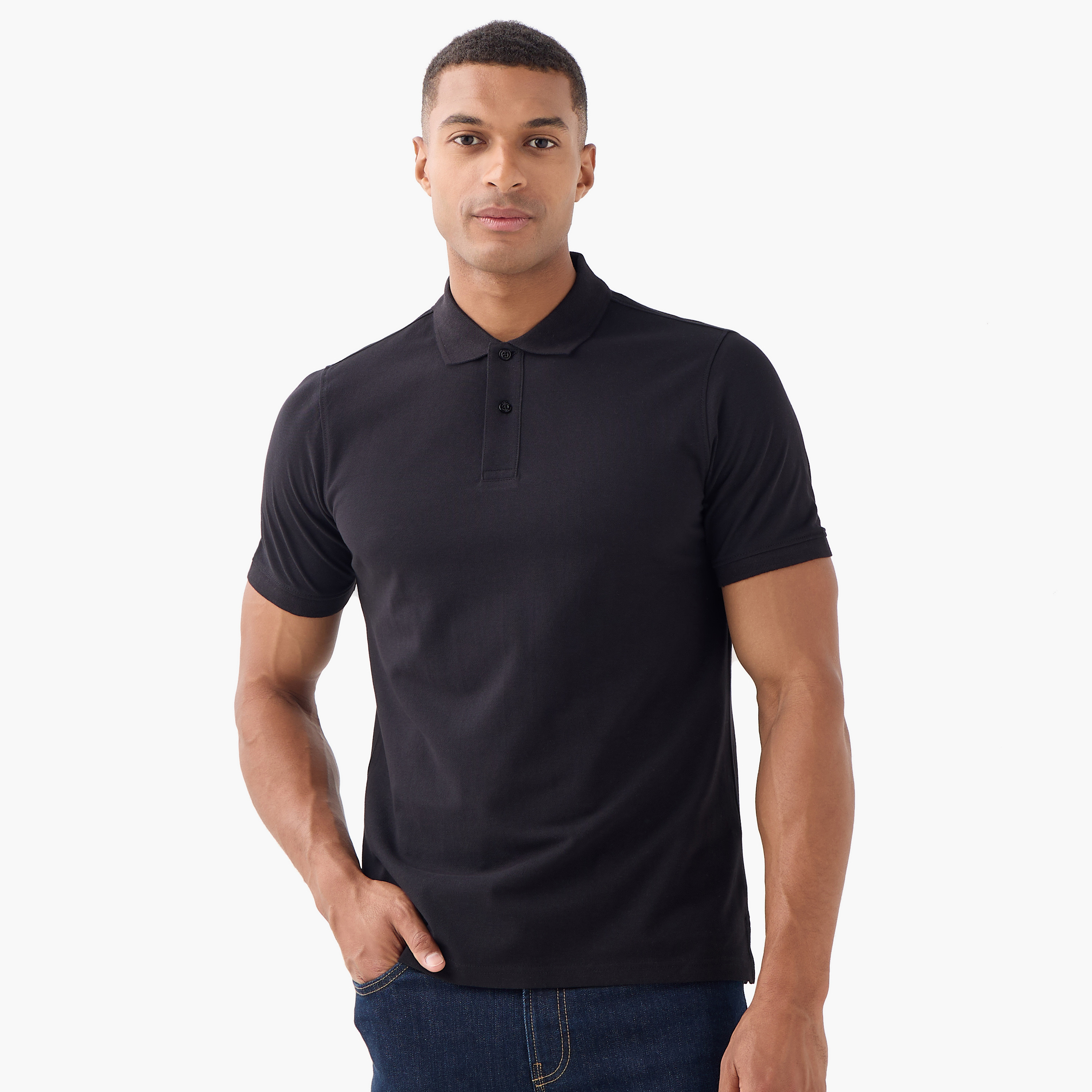 تيشيرت بولو بقصة عادية وأكمام قصيرة-men-clothing-tshirtsandpolos-polos-image-1