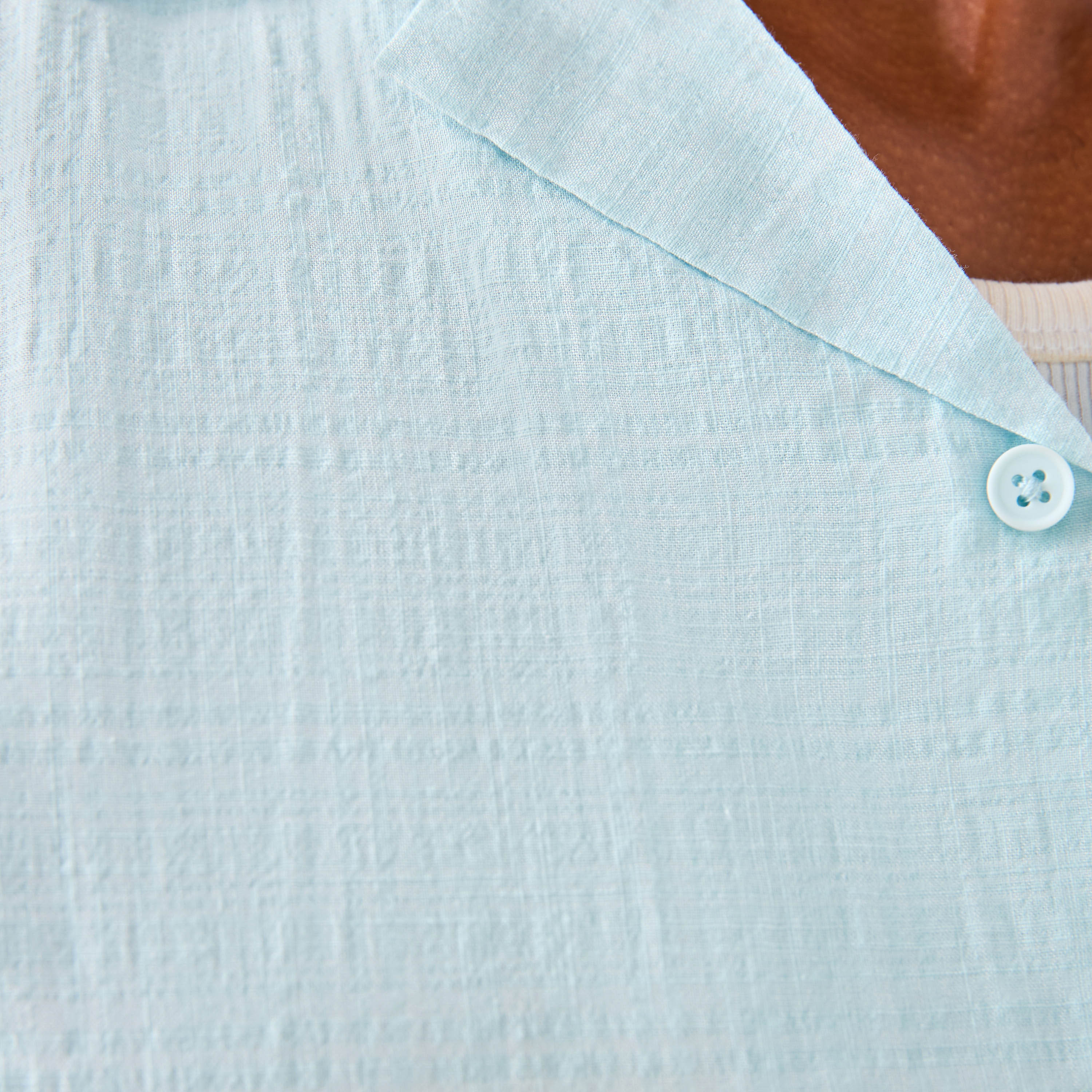 Seersucker Textured Resort Collar Shirt-men-clothing-shirts-image-5