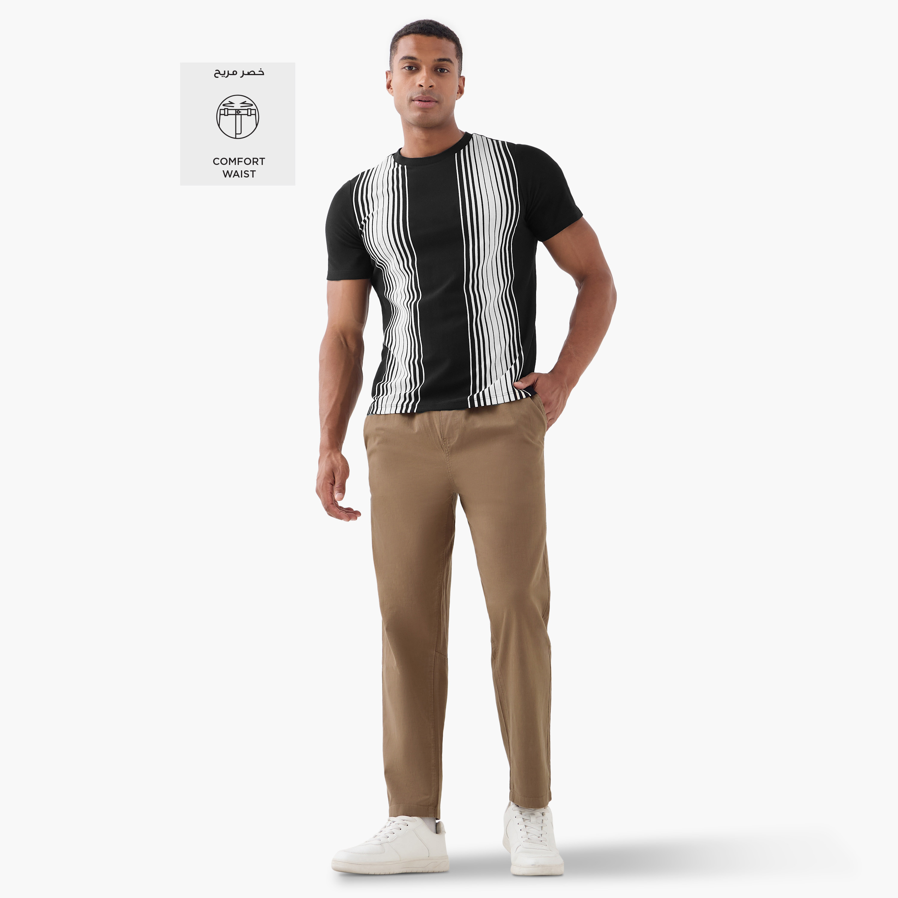 Regular Fit Flexi Waist Trousers with Pockets-men-clothing-bottoms-trousersandchinos-trousers-image-12