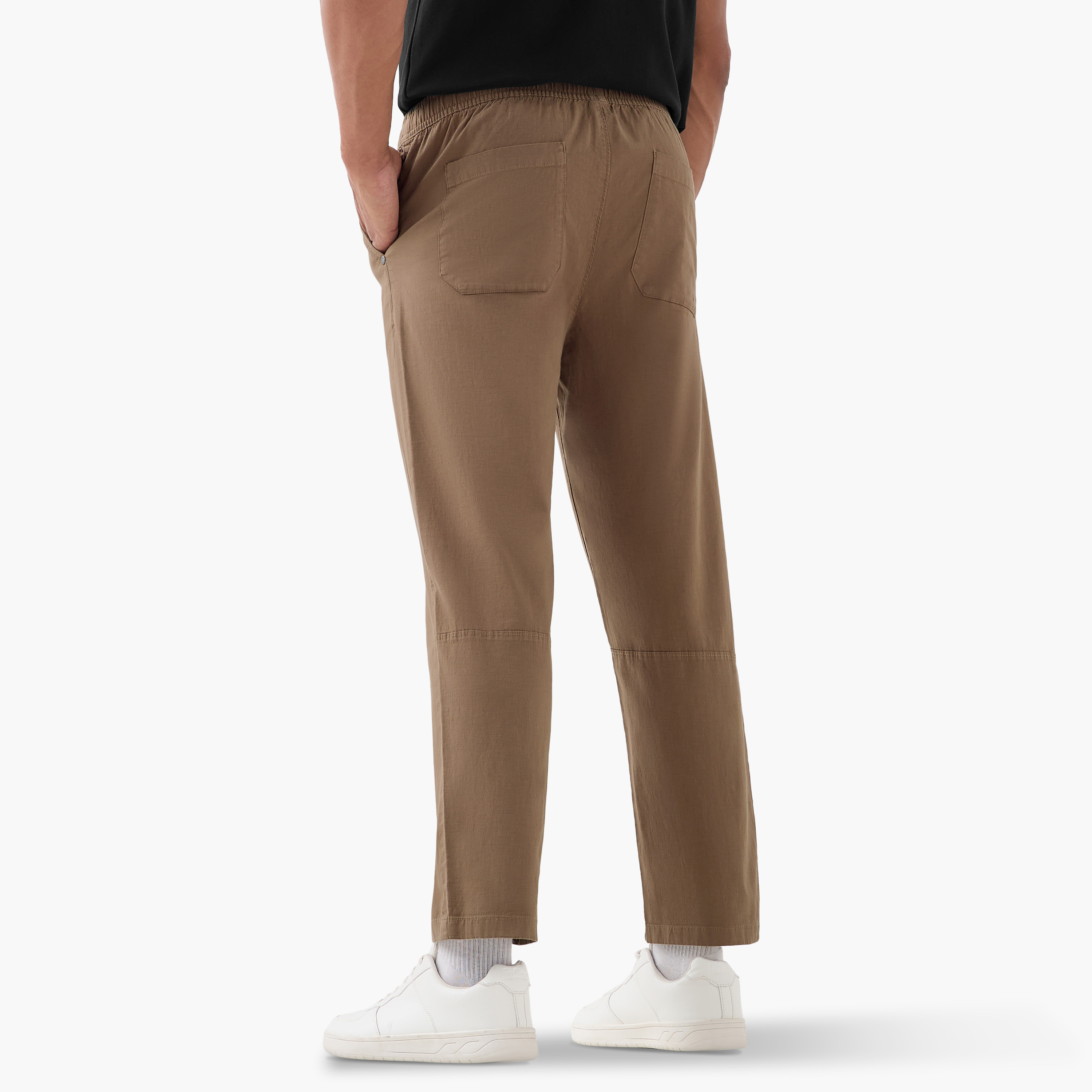 Regular Fit Flexi Waist Trousers with Pockets-men-clothing-bottoms-trousersandchinos-trousers-image-13